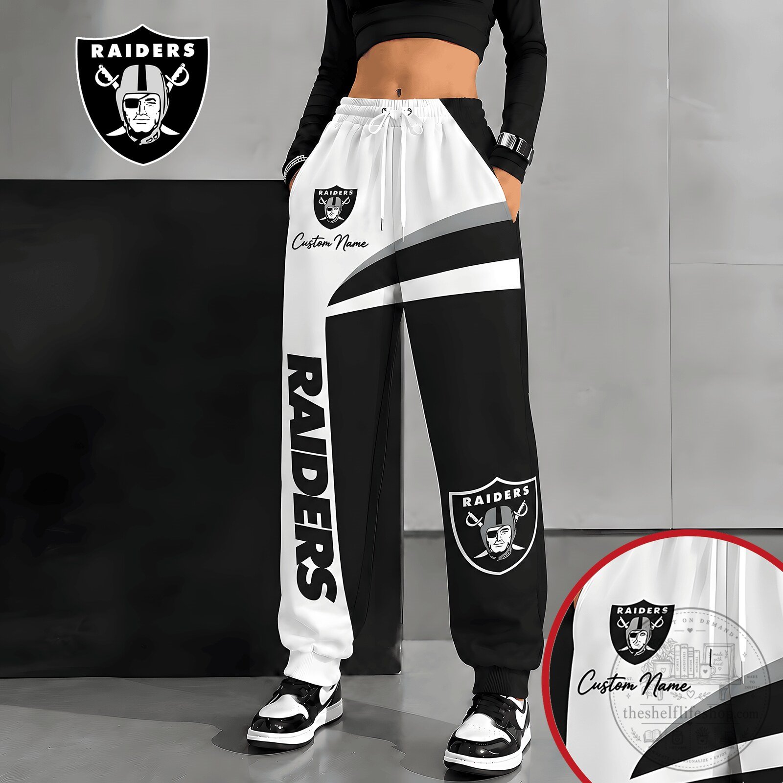 Las Vegas Raiders Victory Mode Custom Name Jogger Pants 1 Las Vegas Raiders Victory Mode Custom Name Jogger Pants