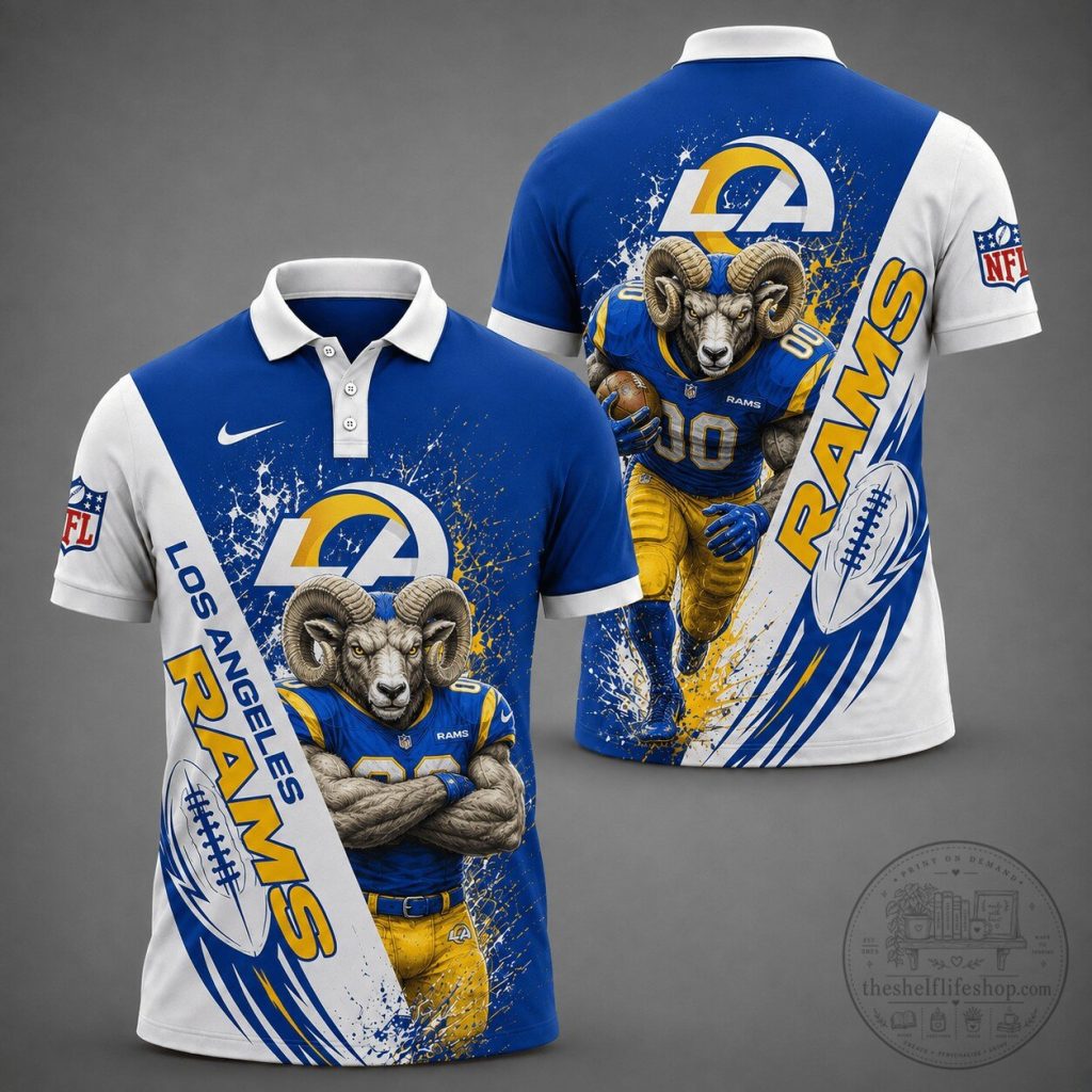 Los Angeles Rams Premium NFL Gridiron Spirit Polo Shirt NY Los Angeles Rams | Premium NFL Gridiron Spirit Polo Shirt NY