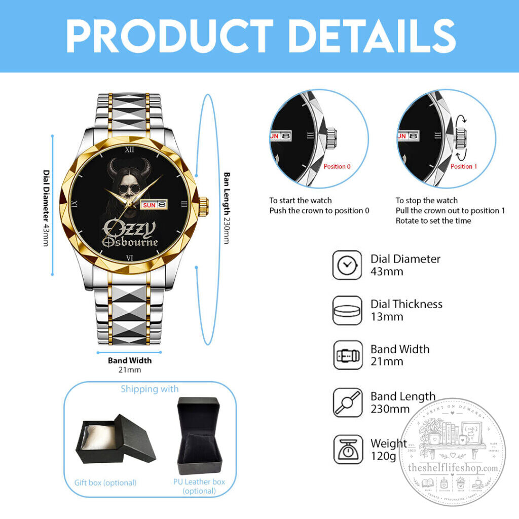 Stainless Steel Quartz Watch Featuring Ozzy Osbourne Heavy Metal Rock Band Design 13 Stainless Steel Quartz Watch Featuring Ozzy Osbourne Heavy Metal Rock Band Design