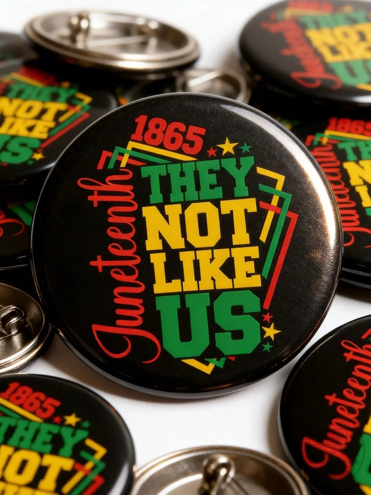 Juneteenth 1865 They Not Like Us Black History Celebration Pin Button