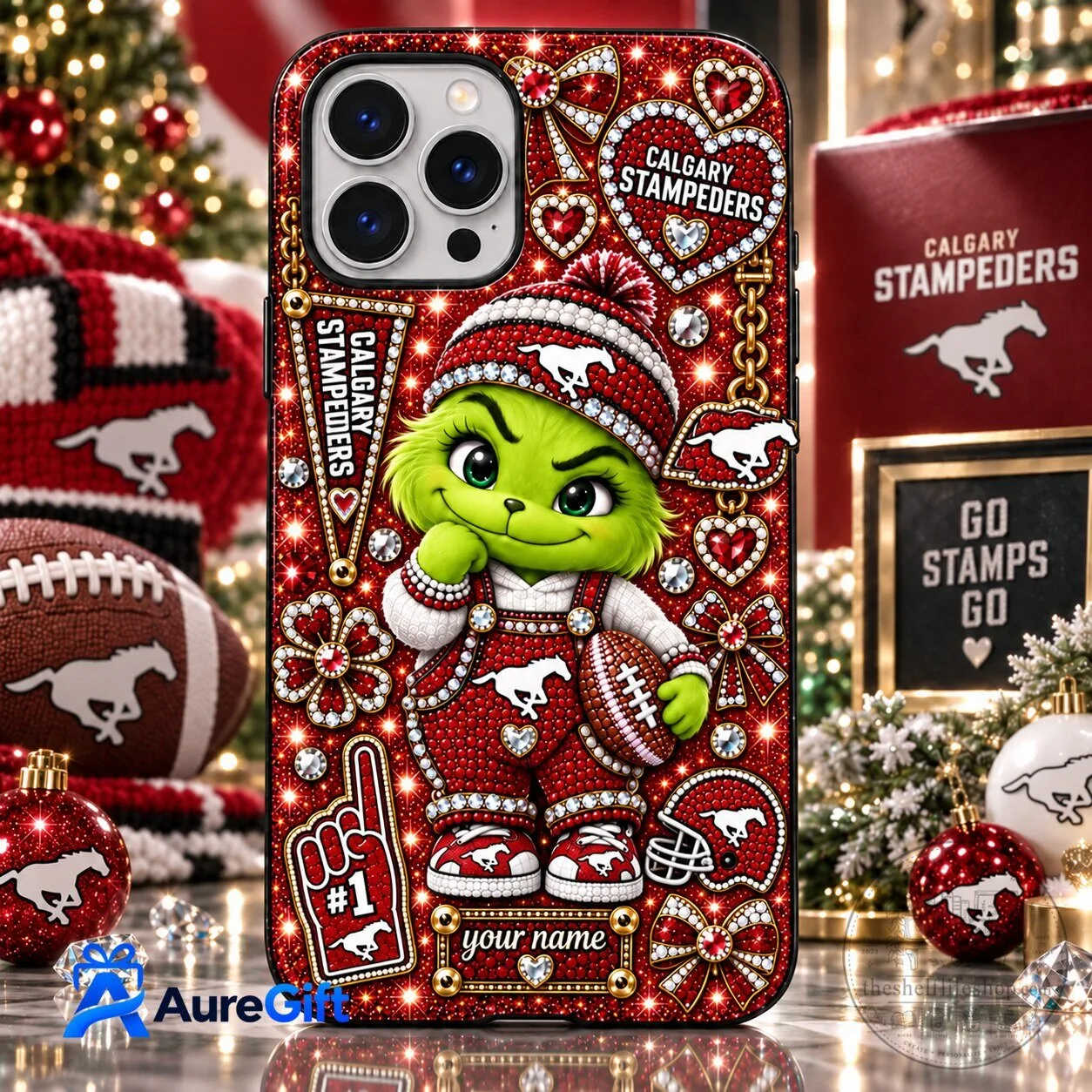 Calgary Stampeders Grinch Christmas Personalized Phone Case