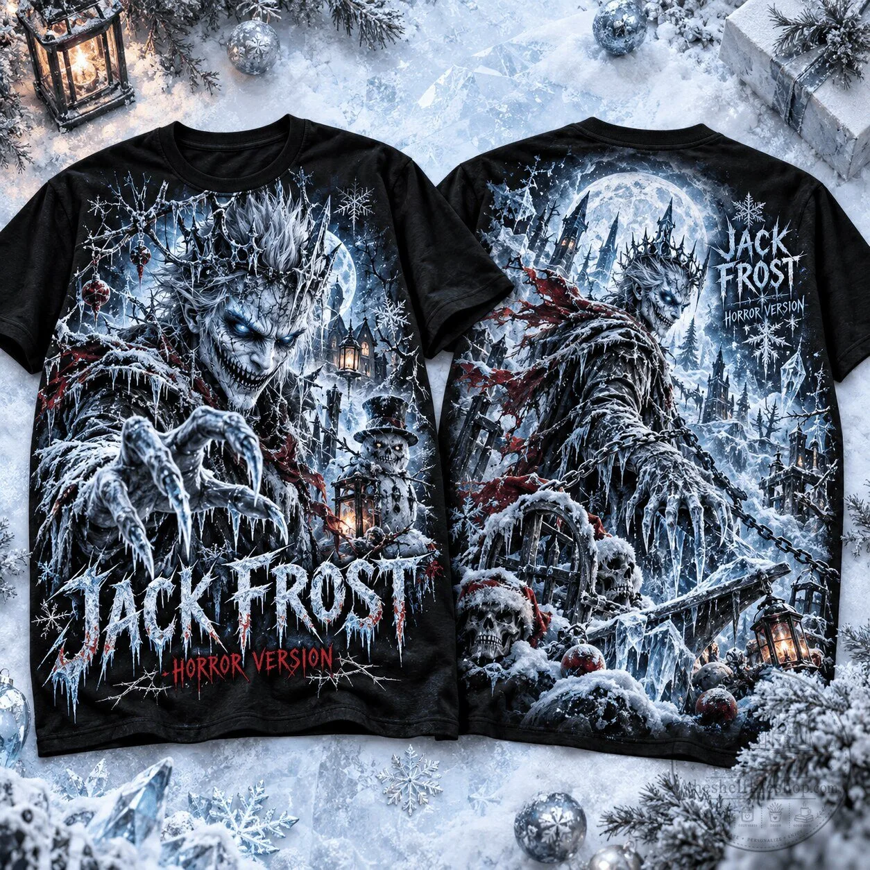 Jack Frost Horror Version Christmas Winter Dark Fantasy T-Shirt 2 Jack Frost Horror Version Christmas Winter Dark Fantasy T-Shirt