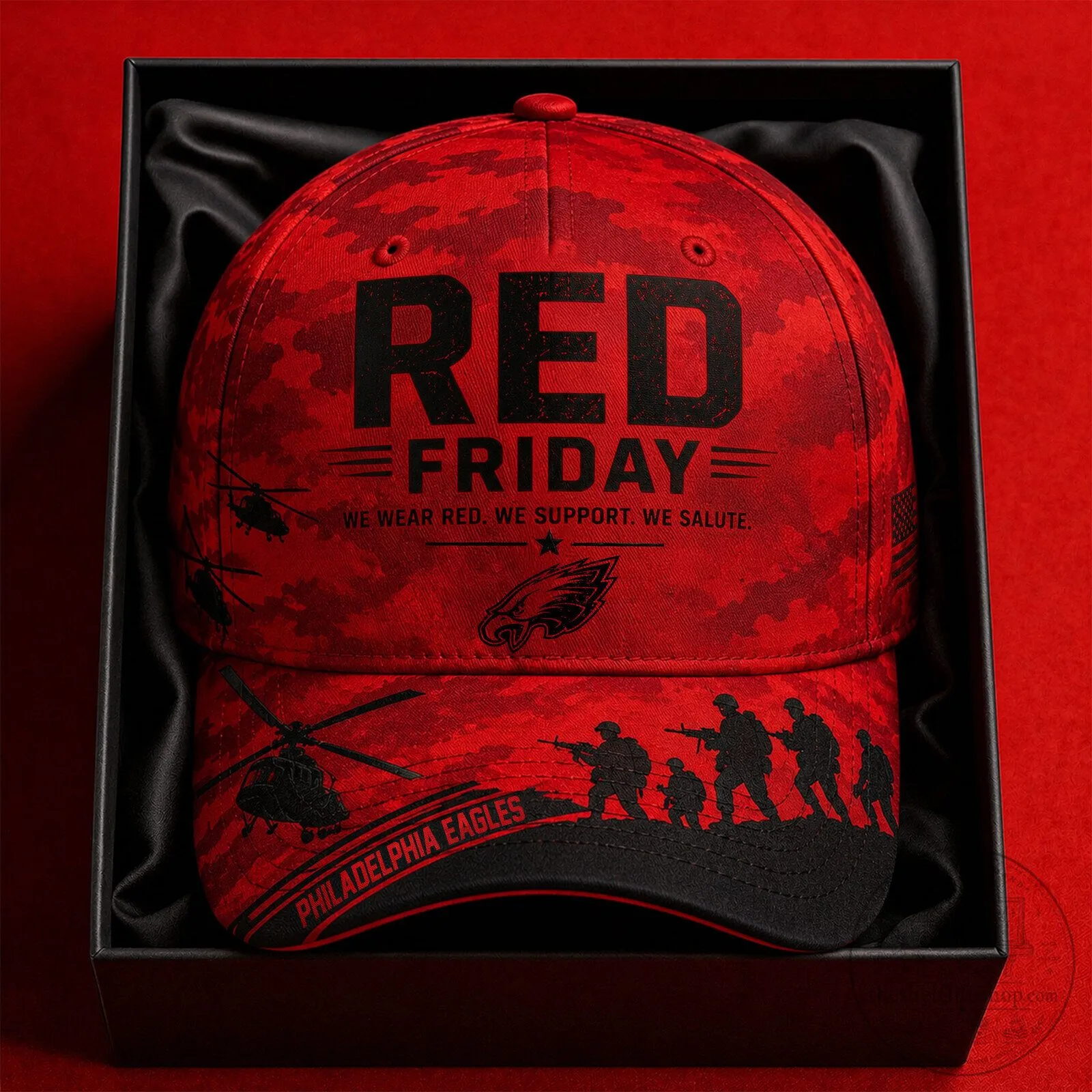 Red Friday Philadelphia Eagles Military Support Camouflage Cap Hat