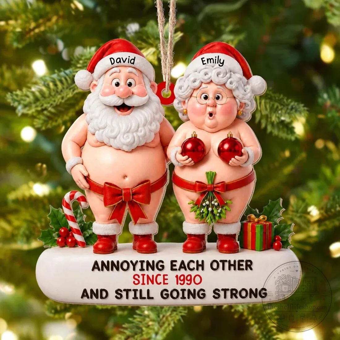Personalized Annoying Each Other Since 1990 And Still Going Strong Christmas Ornament
