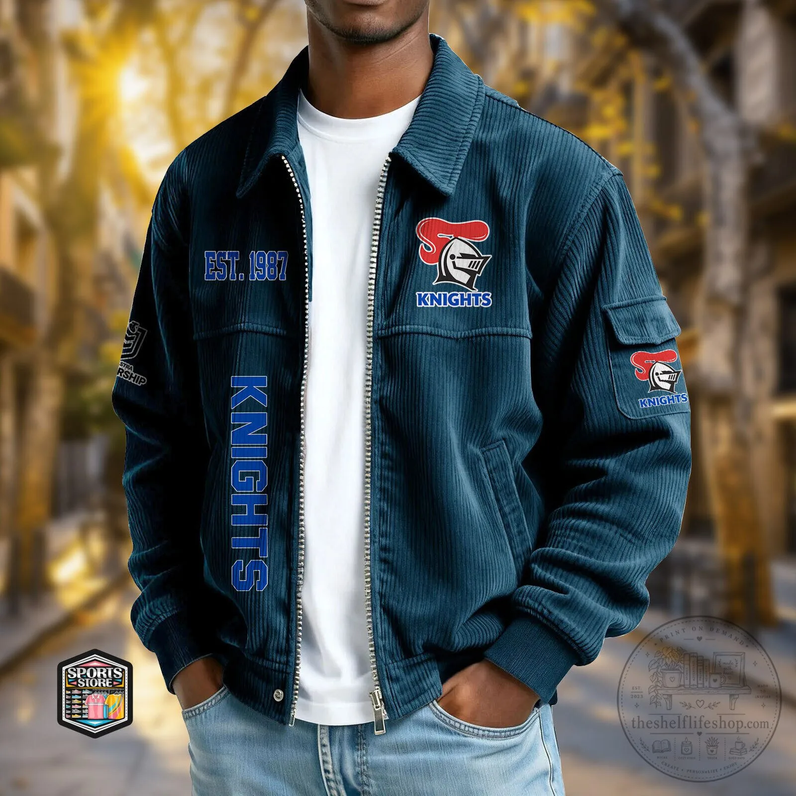 Newcastle Knights Rugby League Football Club Corduroy Jacket