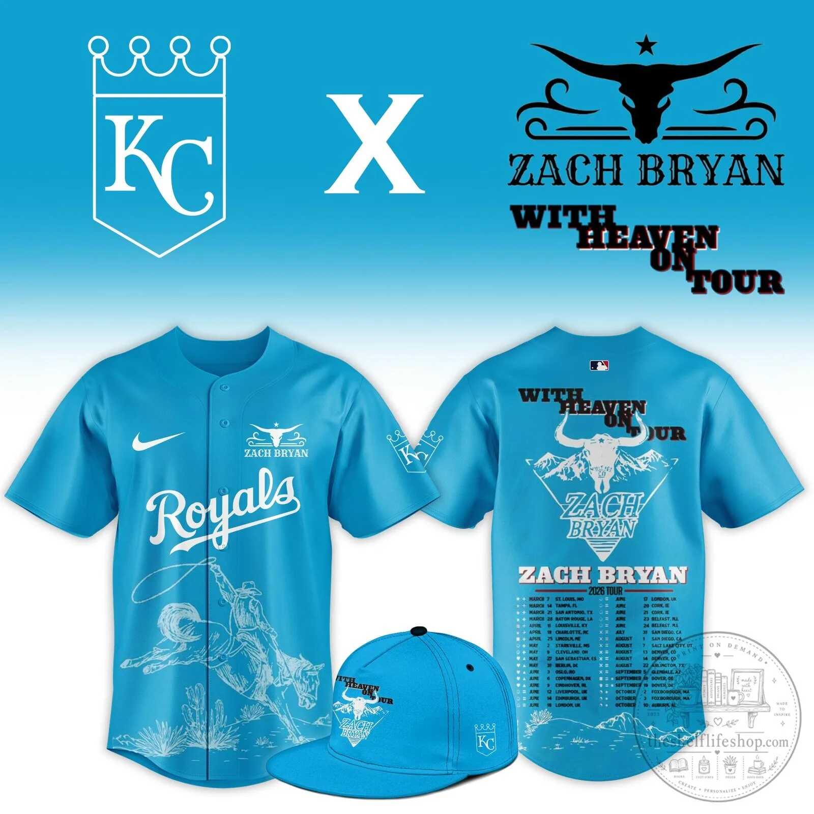 KC x Zach Bryan With Heaven On Tour Limited Jersey 2 KC x Zach Bryan With Heaven On Tour Limited Jersey