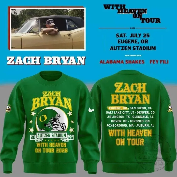 2026 Autzen Stadium Sweatshirt for Zach Bryan's Heaven On Tour