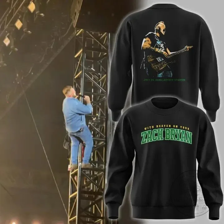 Zach Bryan With Heaven On Tour 2026 Black Crewneck Sweatshirt