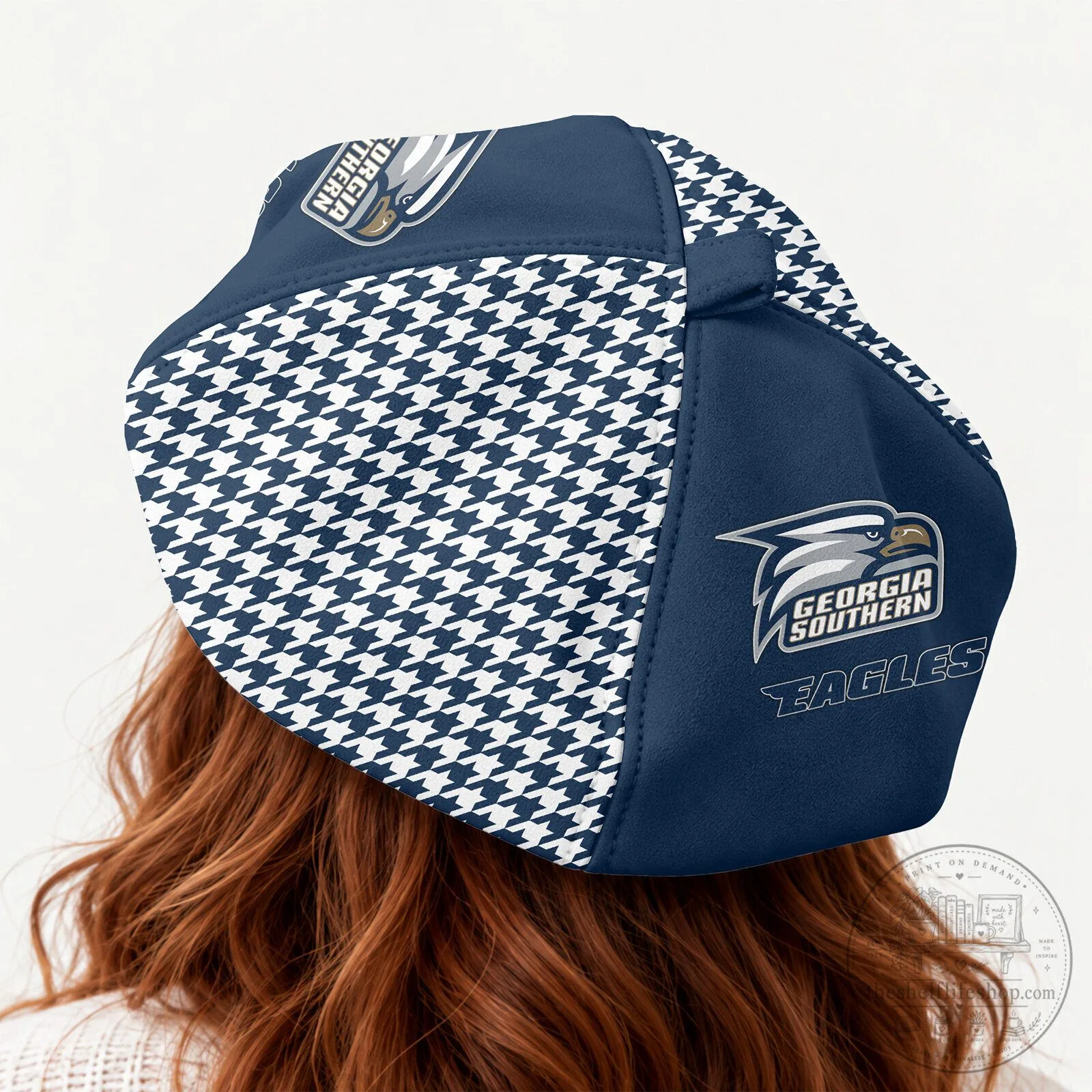 Georgia Southern Eagles Houndstooth Pattern Personalized Cap Hat 10 Georgia Southern Eagles Houndstooth Pattern Personalized Cap Hat