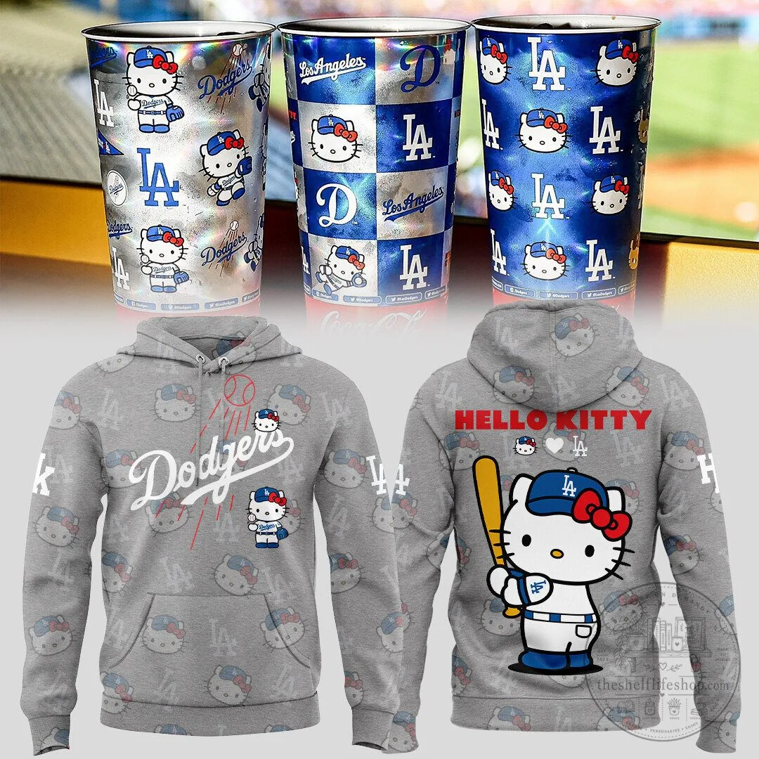 Los Angeles Dodgers Hello Kitty Baseball Fan Hoodie