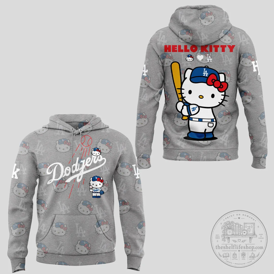 Los Angeles Dodgers Hello Kitty Baseball Fan Hoodie 7 Los Angeles Dodgers Hello Kitty Baseball Fan Hoodie