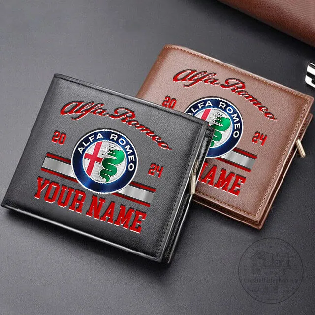 Alfa Romeo Car Logo Personalized Leather Wallet for Men