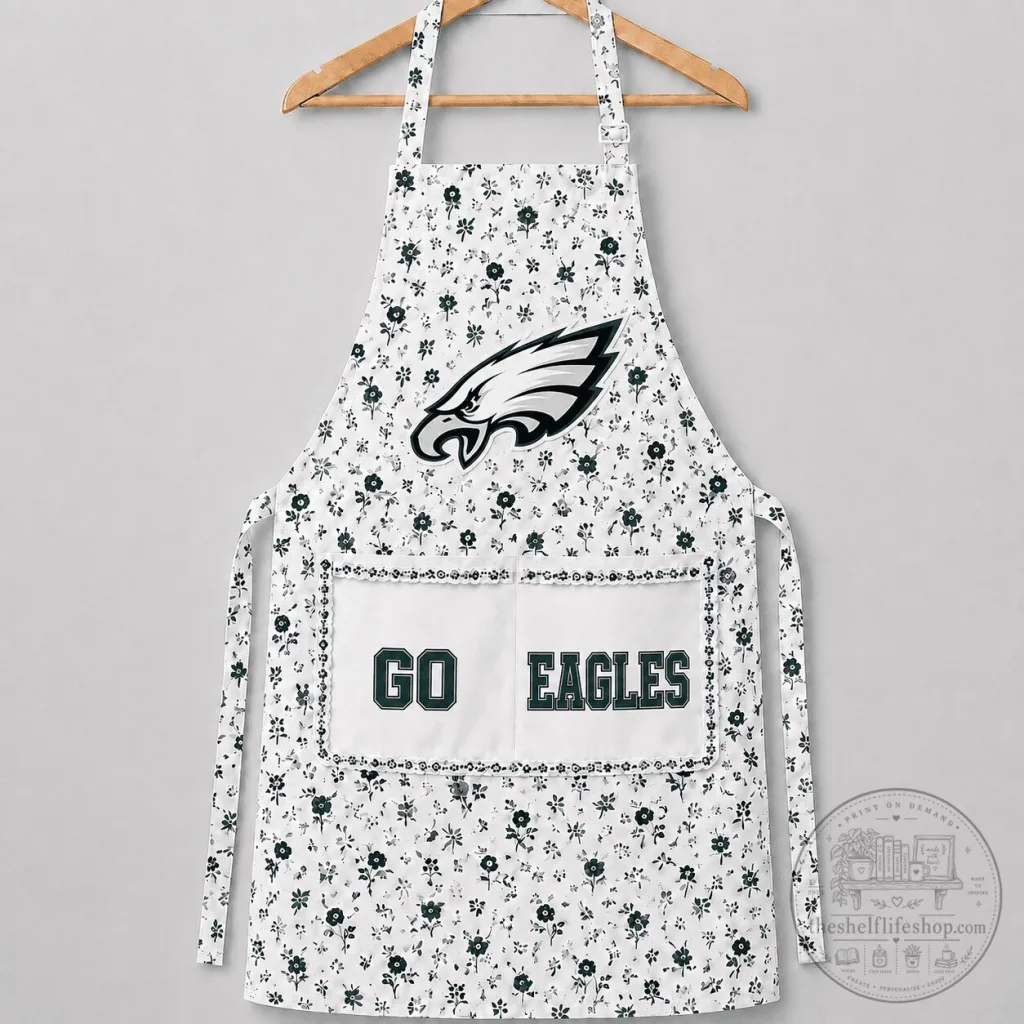 Philadelphia Eagles Floral Pattern Go Eagles Kitchen Cooking Apron Philadelphia Eagles Floral Pattern Go Eagles Kitchen Cooking Apron
