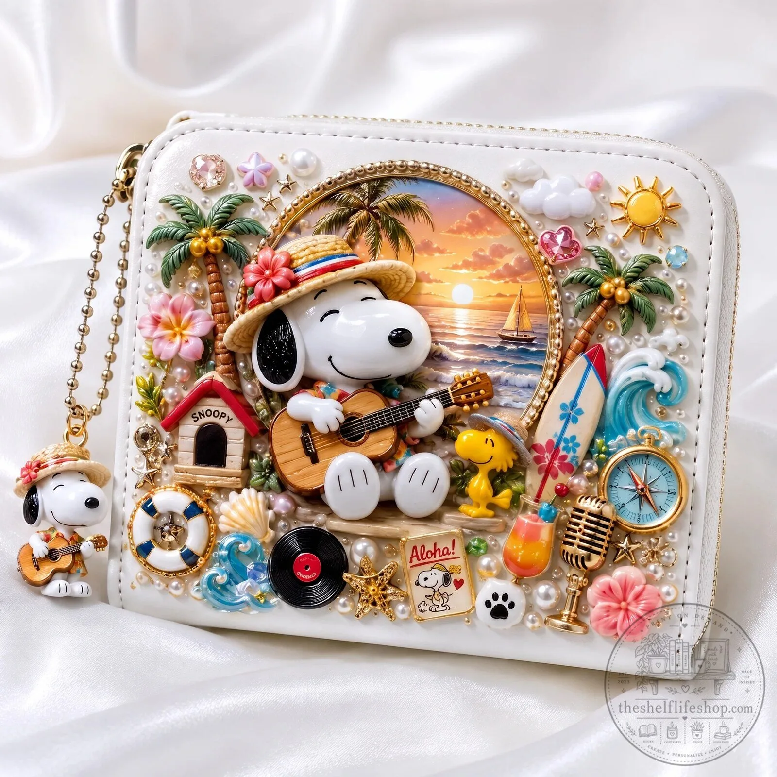 Snoopy Peanuts Hawaiian Sunset Guitar Wallet