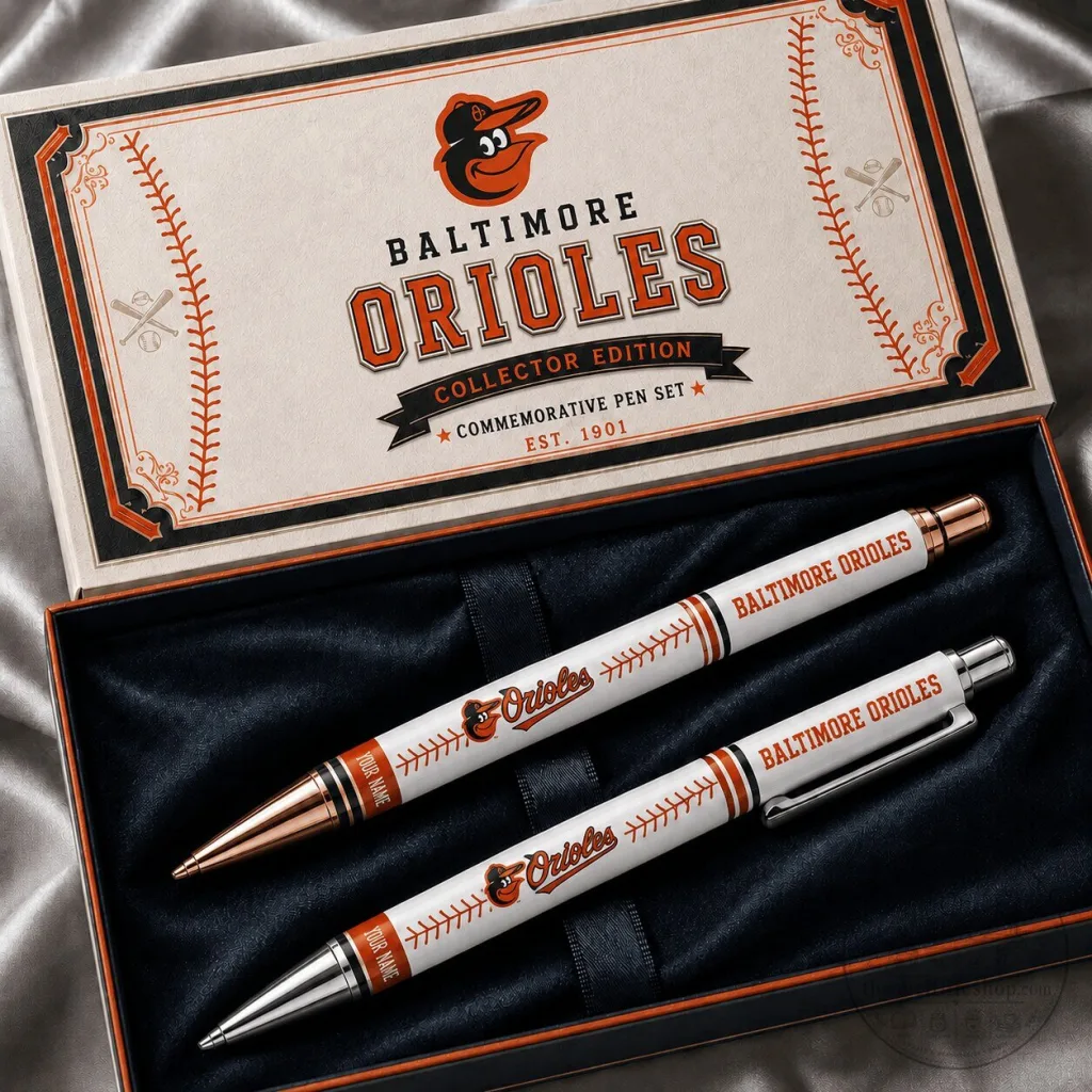 Baltimore Orioles Collector Edition Commemorative Pen Set with Custom Name Baltimore Orioles Collector Edition Commemorative Pen Set with Custom Name