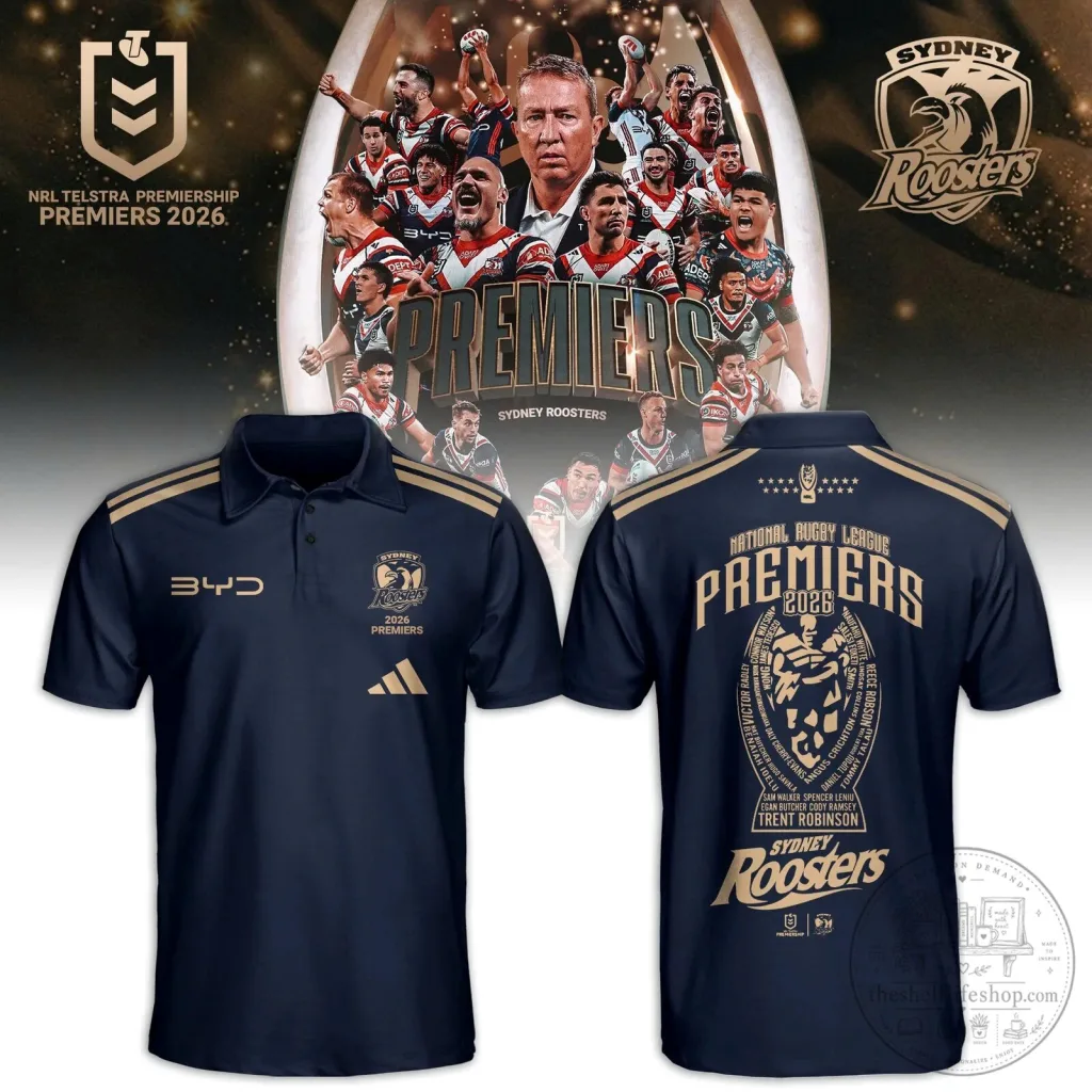 2026 Polo Shirt Celebrating Sydney Roosters as National Rugby League Champions 2026 Polo Shirt Celebrating Sydney Roosters as National Rugby League Champions