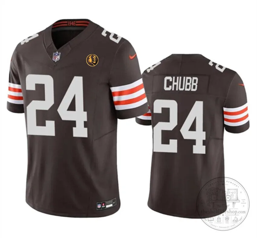 Cleveland Browns Nick Chubb Number 24 Football Team Fan Jersey