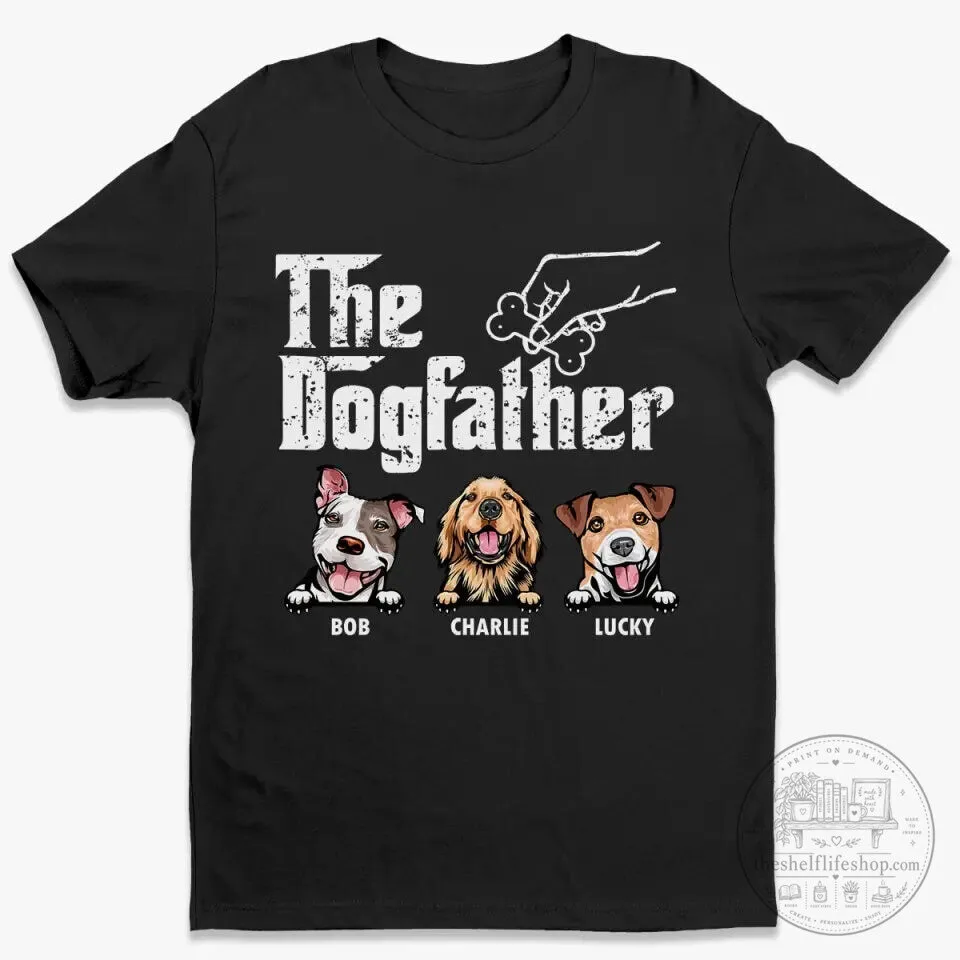 The Dogfather Personalized Dog Names Pet Owner Black T-Shirt 2 The Dogfather Personalized Dog Names Pet Owner Black T-Shirt