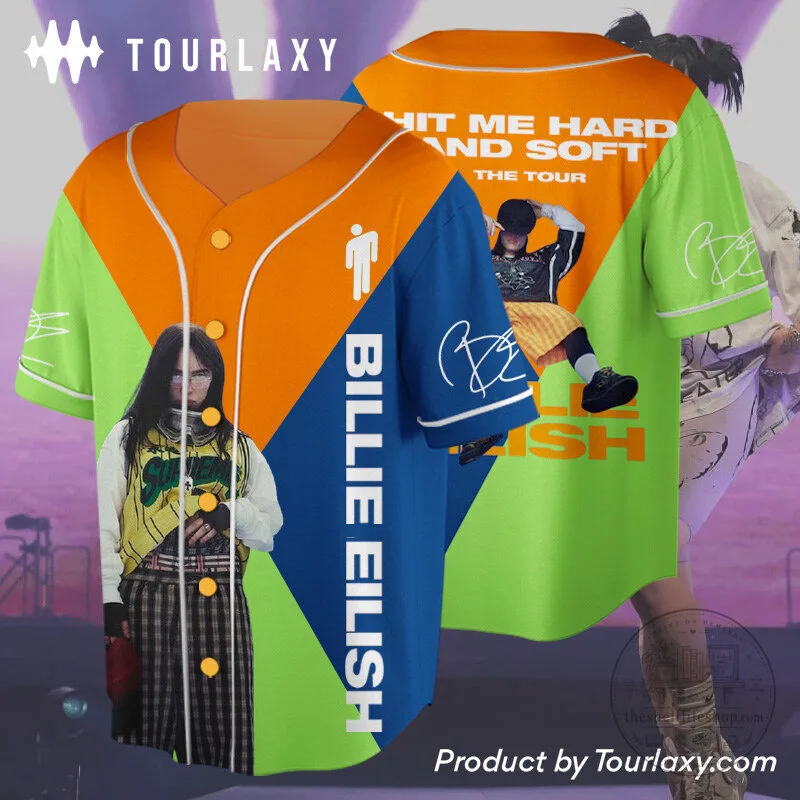 Billie Eilish Hit Me Hard And Soft The Tour Baseball Jersey 6 Billie Eilish Hit Me Hard And Soft The Tour Baseball Jersey