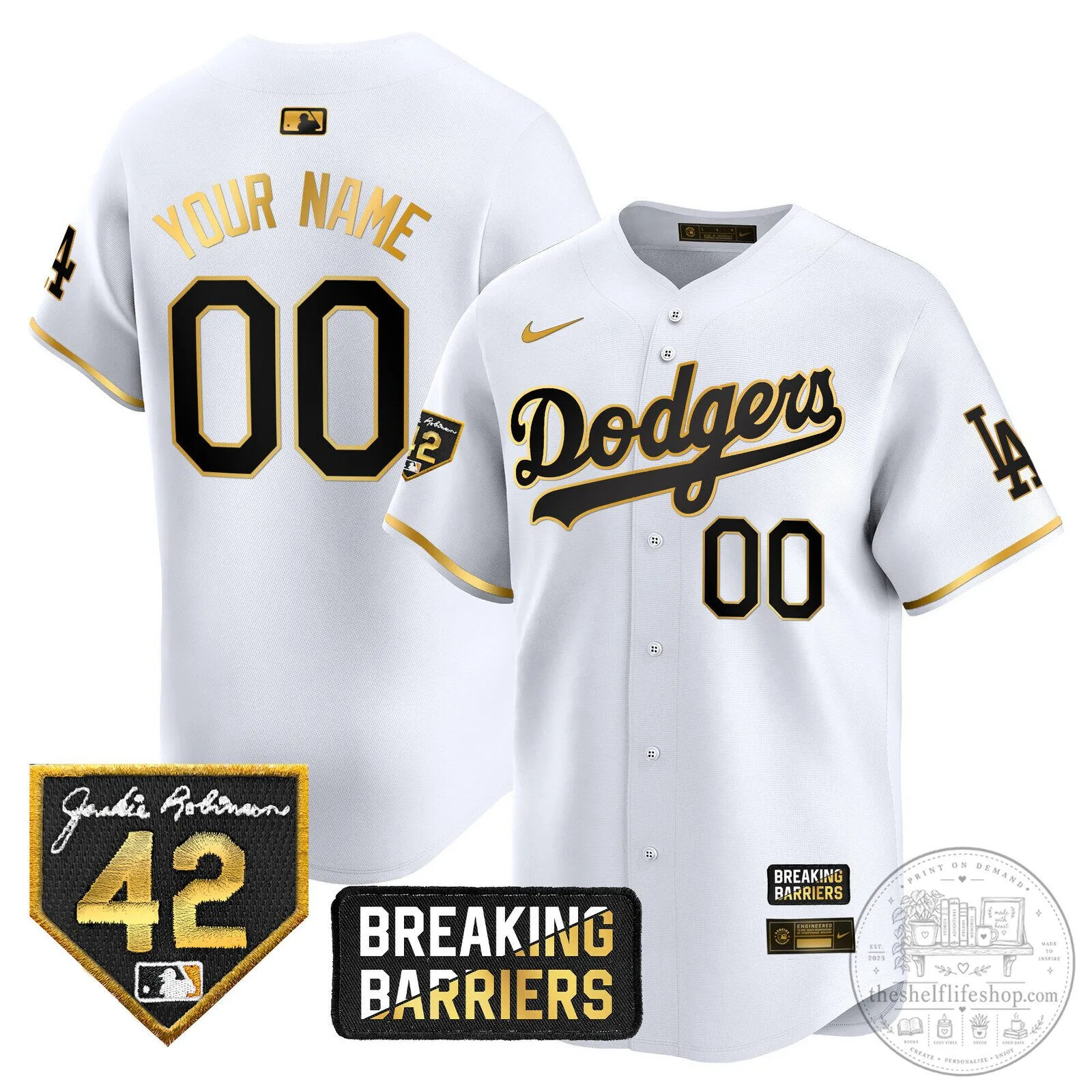 Los Angeles Dodgers Jackie Robinson Breaking Barriers Black Baseball Jersey 10 Los Angeles Dodgers Jackie Robinson Breaking Barriers Black Baseball Jersey