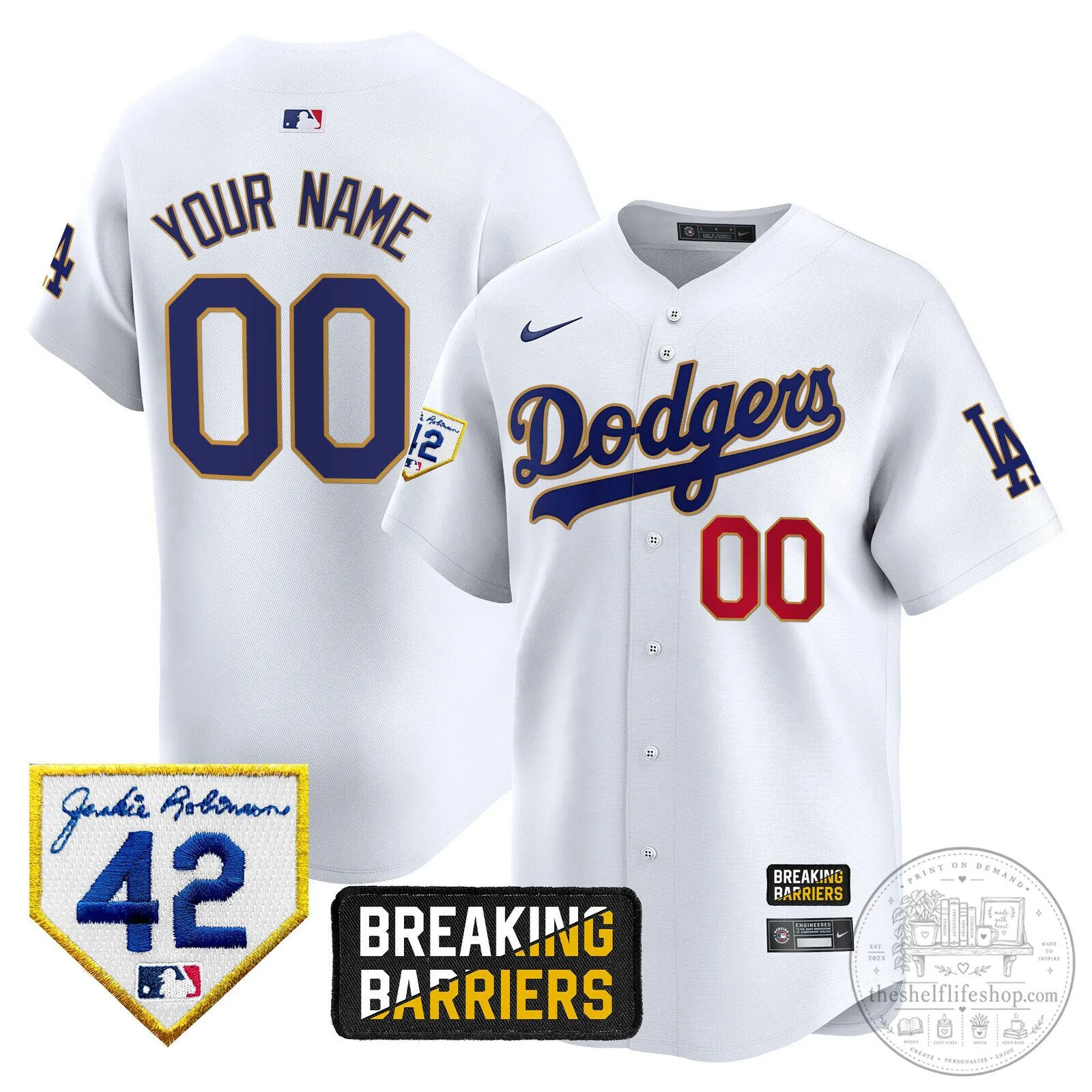 Los Angeles Dodgers Jackie Robinson Breaking Barriers Black Baseball Jersey 11 Los Angeles Dodgers Jackie Robinson Breaking Barriers Black Baseball Jersey