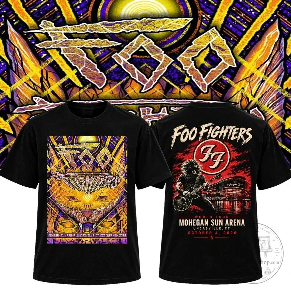 Foo Fighters Mohegan Sun Arena October 2026 Concert Tour Black T-Shirt