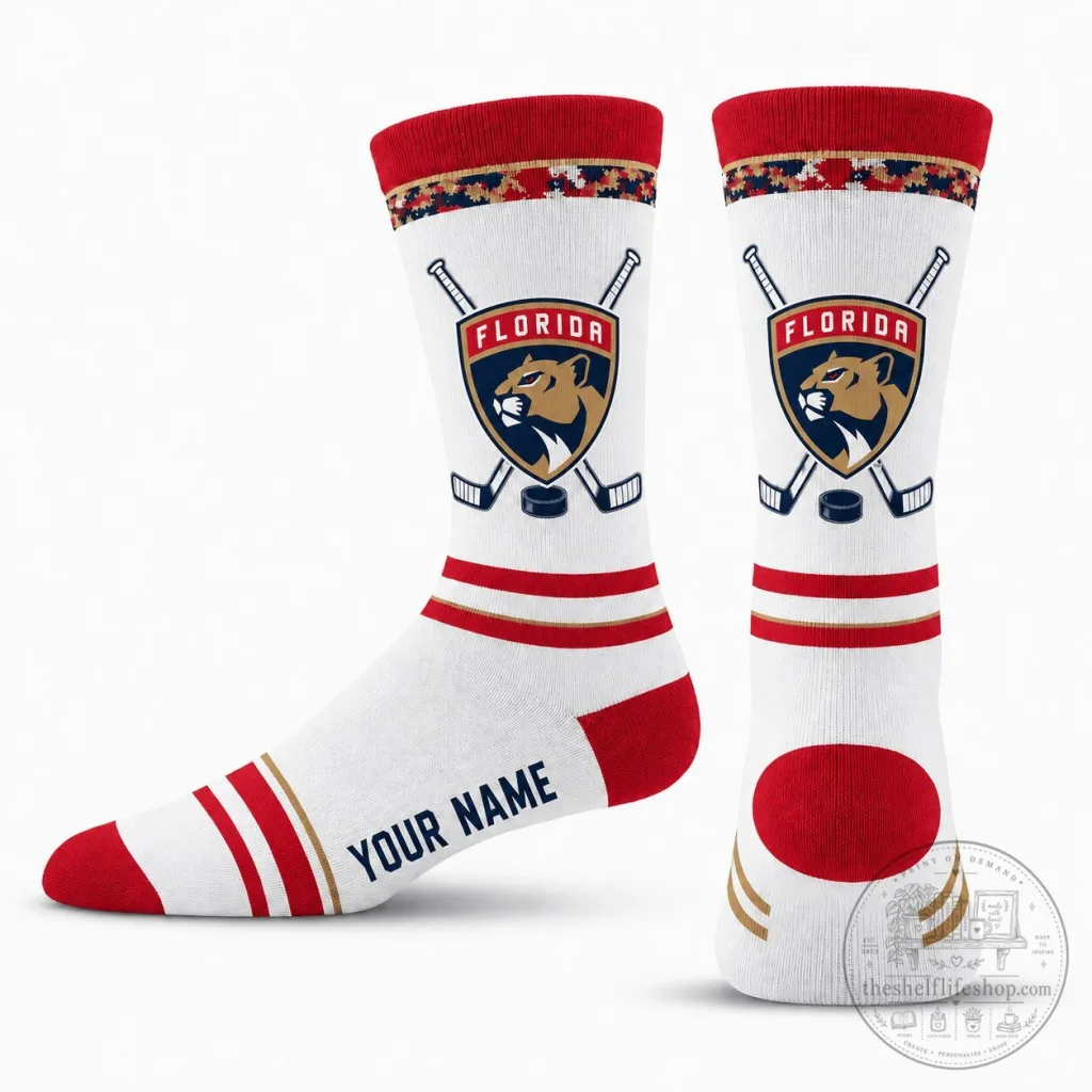 Florida Panthers National Hockey League Personalized Fan Socks 46 Florida Panthers National Hockey League Personalized Fan Socks