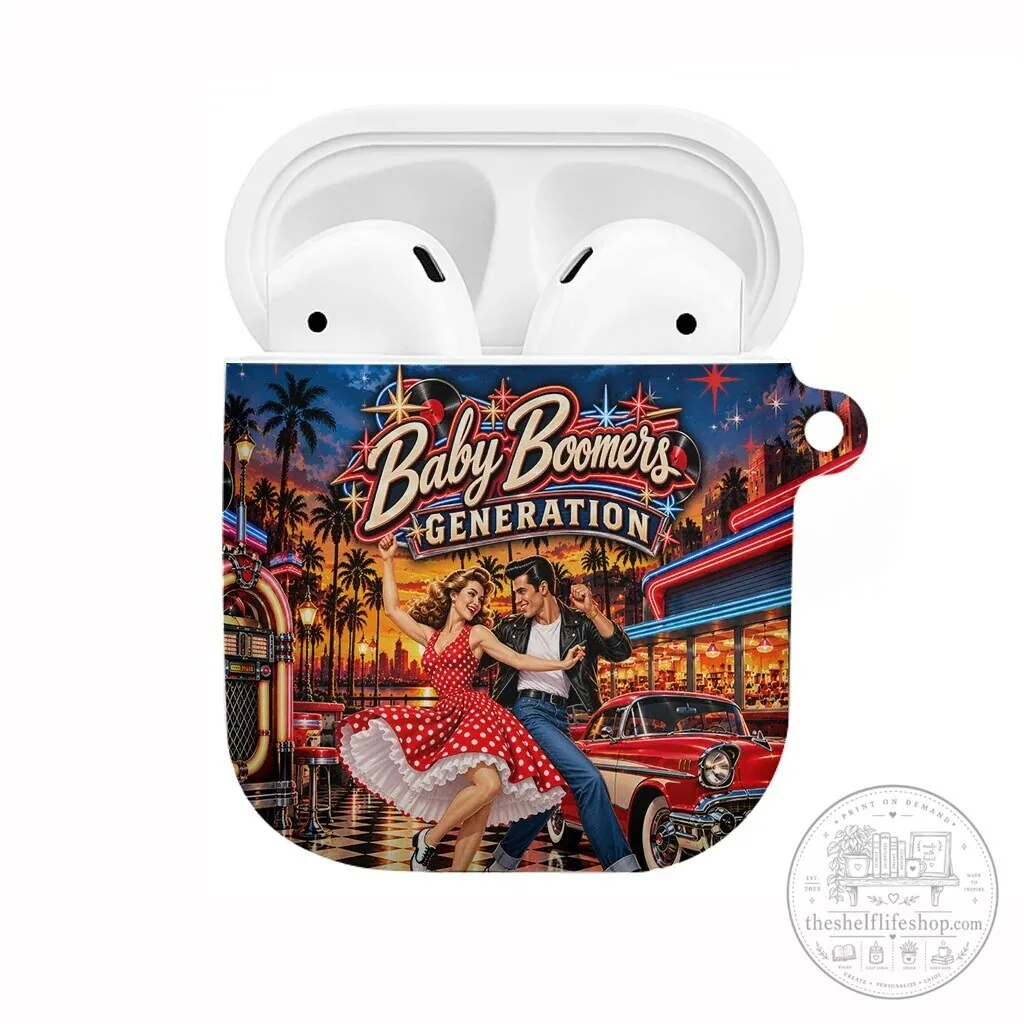 Baby Boomers Generation Vintage 1950s Retro Rock and Roll AirPods Case