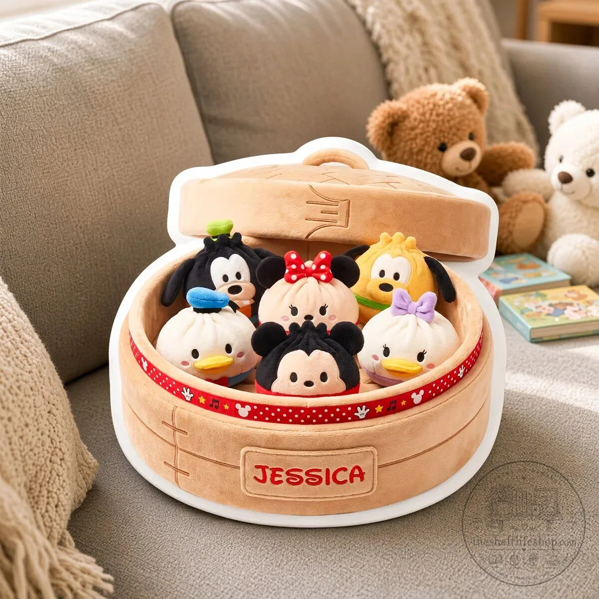 Disney Mickey Mouse Steamer Basket Plush Pillow with Personalized Name
