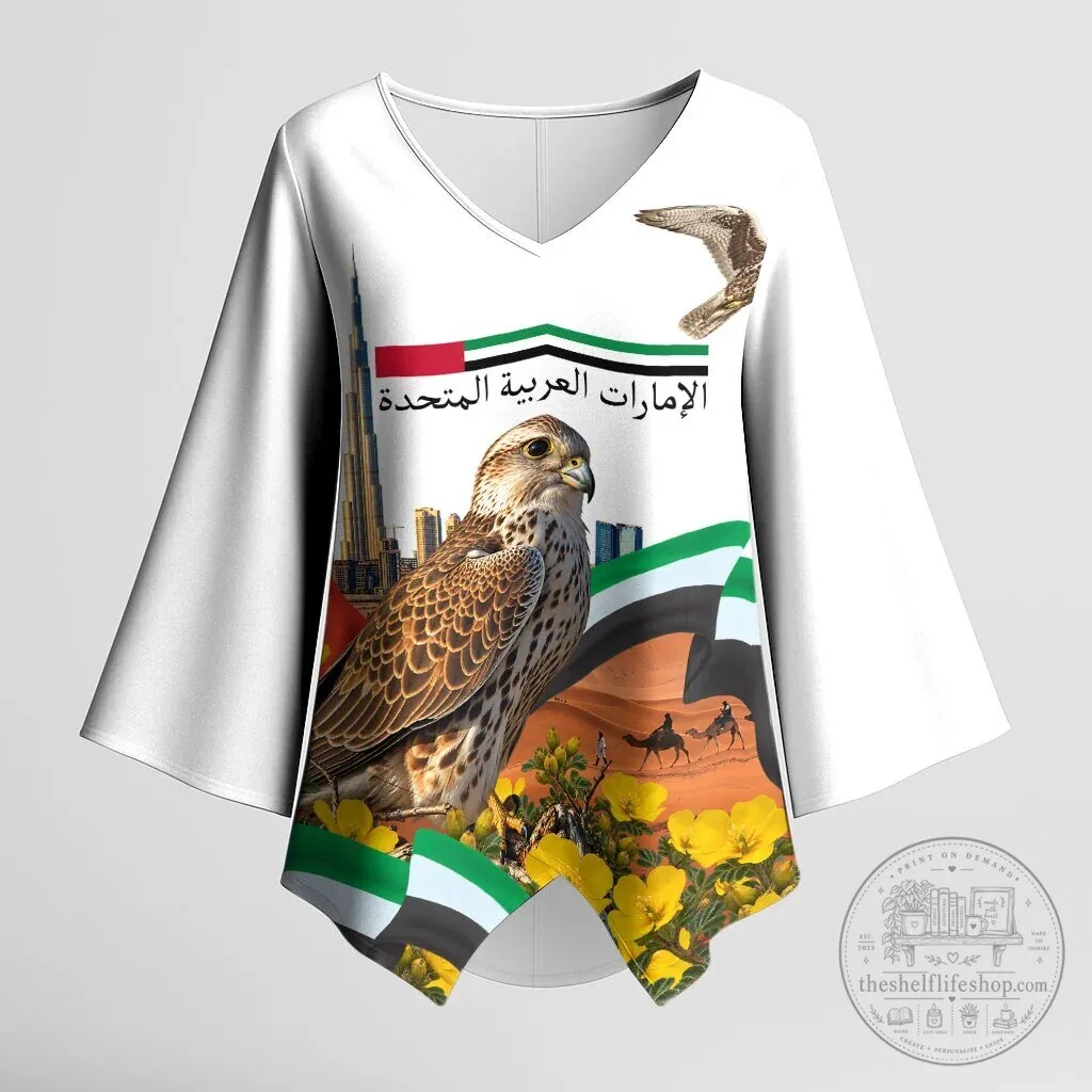 United Arab Emirates National Day Falcon Burj Khalifa Desert Landscape Blouse 23 United Arab Emirates National Day Falcon Burj Khalifa Desert Landscape Blouse