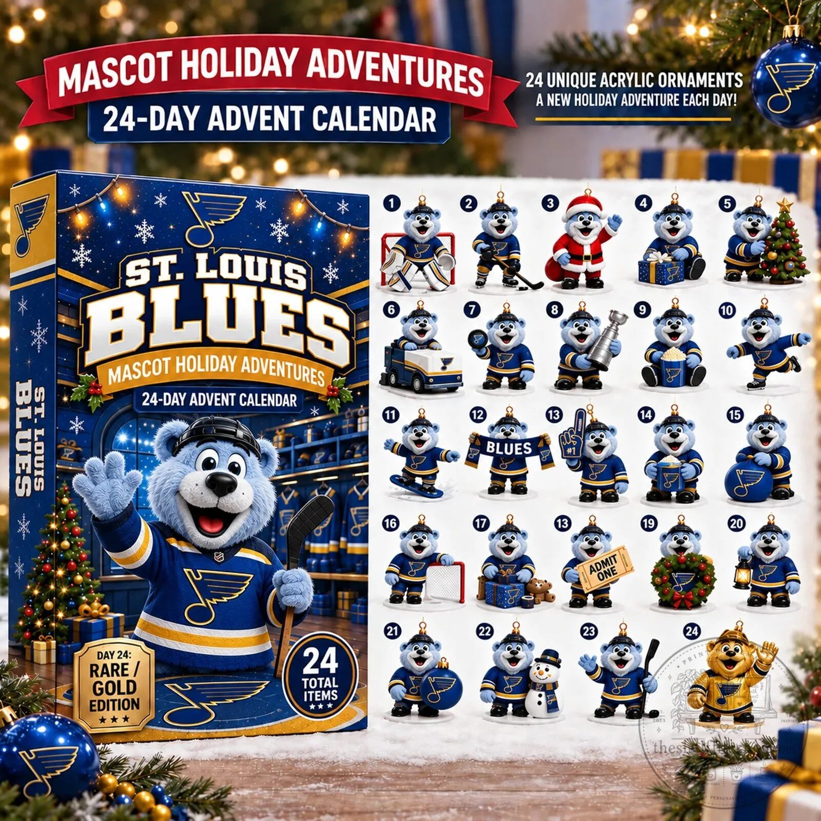 St. Louis Blues Mascot Holiday Adventures 24-Day Advent Calendar