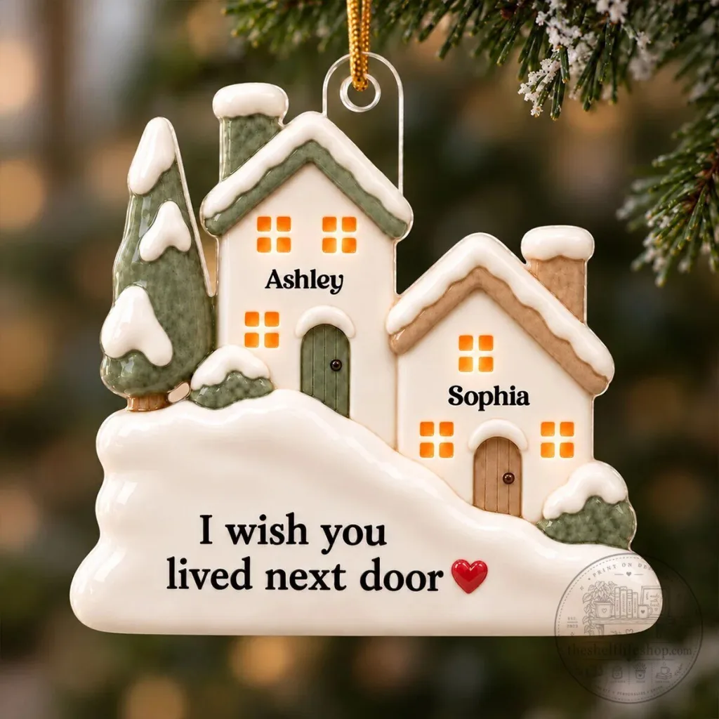 Personalized I Wish You Lived Next Door Best Friends Christmas Ornament Personalized I Wish You Lived Next Door Best Friends Christmas Ornament