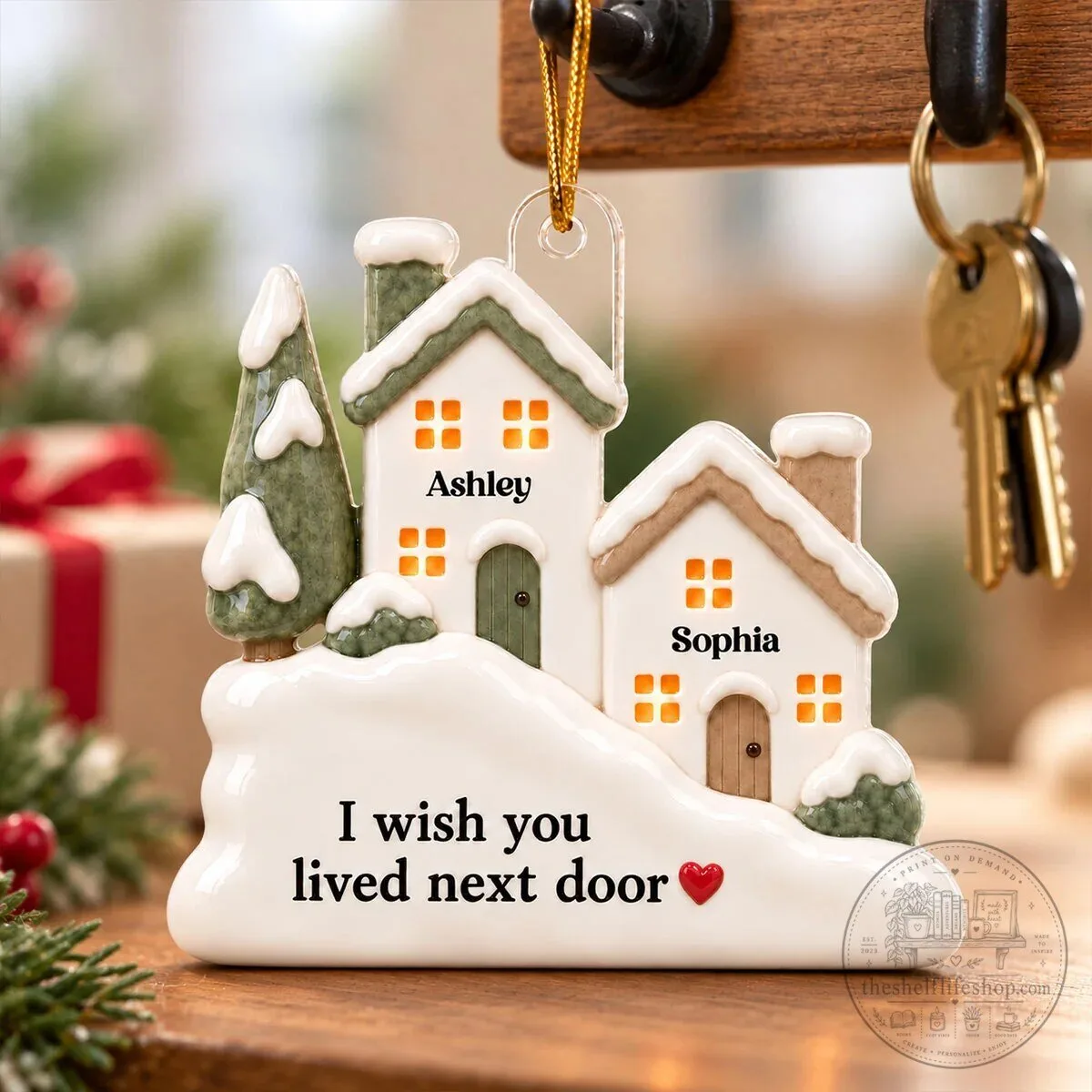 Personalized I Wish You Lived Next Door Best Friends Christmas Ornament 17 Personalized I Wish You Lived Next Door Best Friends Christmas Ornament