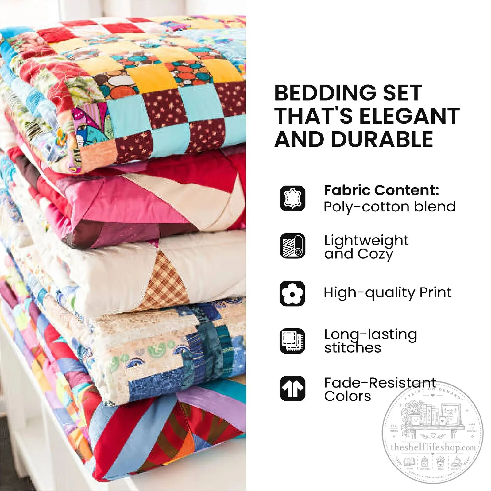 Black Bear Forest Patchwork Winter Scene Quilted Bedding Set 11 Black Bear Forest Patchwork Winter Scene Quilted Bedding Set