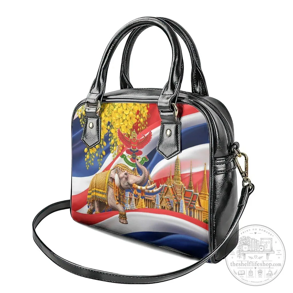 Thailand Flag Elephant Golden Buddha Temple Art Shoulder Handbag 14 Thailand Flag Elephant Golden Buddha Temple Art Shoulder Handbag
