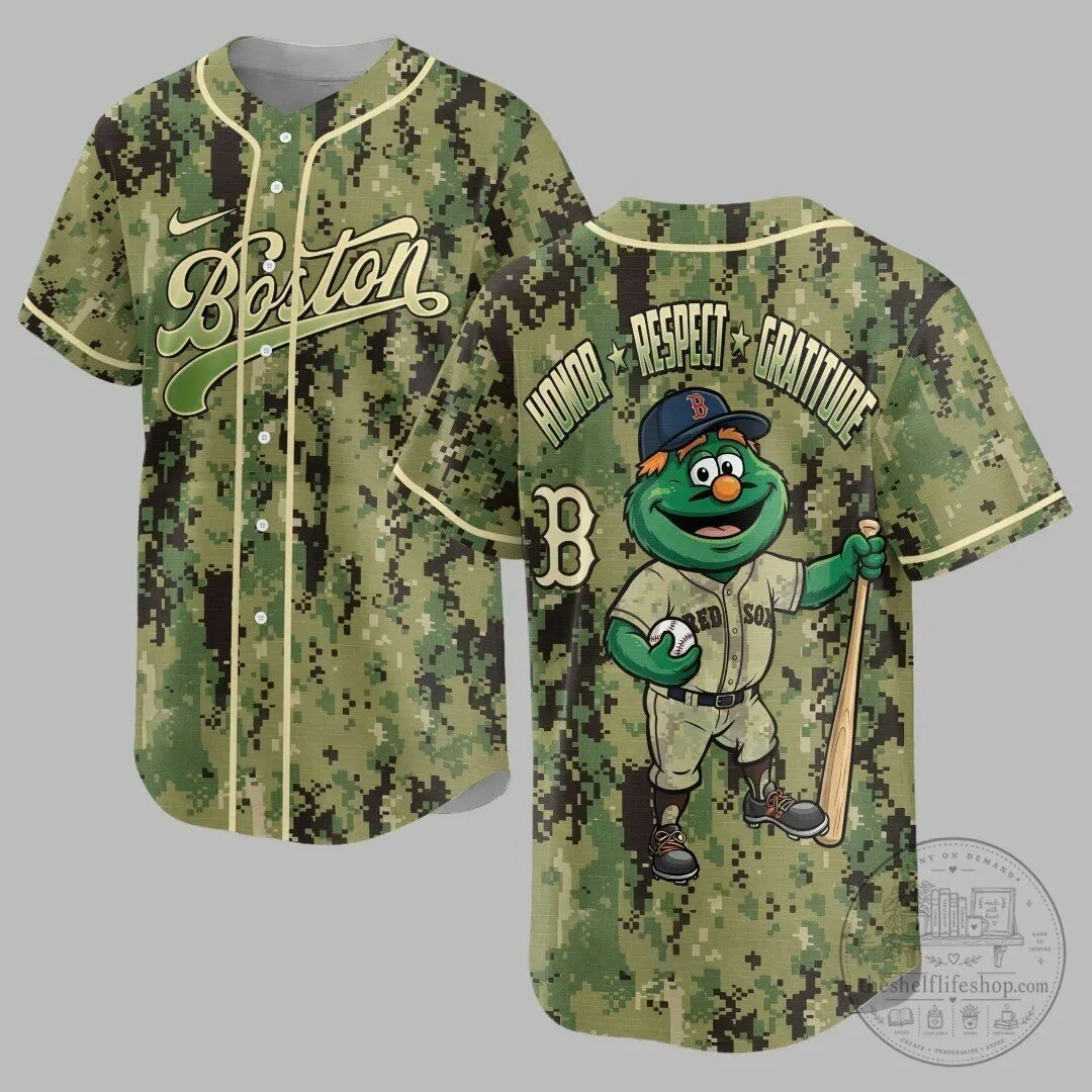 Boston Red Sox Wally the Green Monster Digital Camouflage Baseball Jersey
