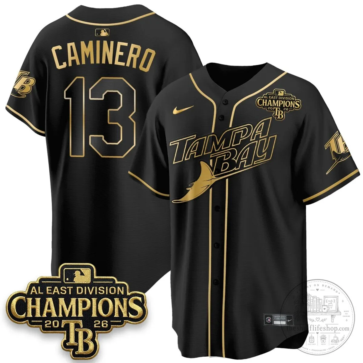 Yandy Diaz Baseball Jersey - 2026 AL East Division Champions, Tampa Bay Rays 45 Yandy Diaz Baseball Jersey - 2026 AL East Division Champions, Tampa Bay Rays