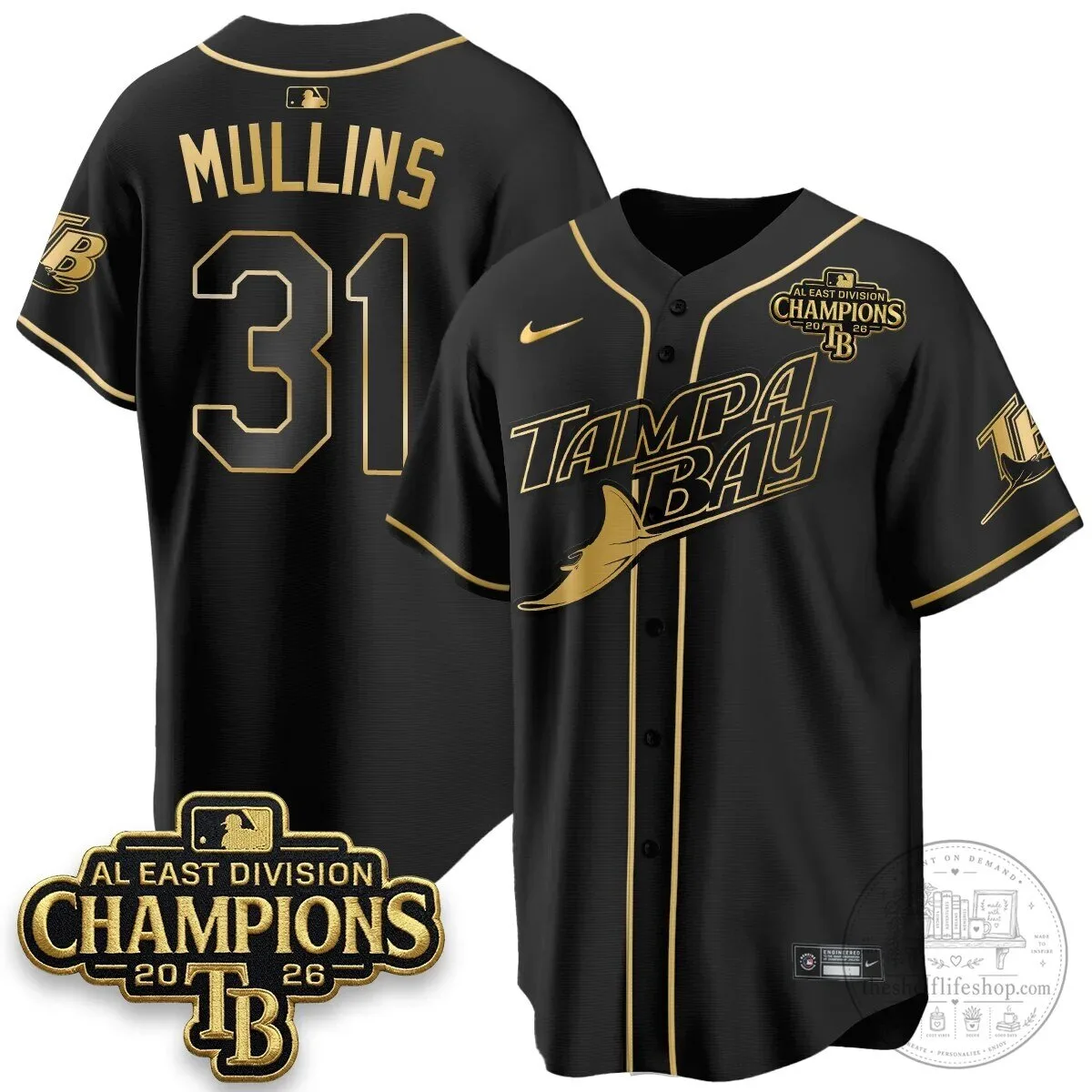Yandy Diaz Baseball Jersey - 2026 AL East Division Champions, Tampa Bay Rays 47 Yandy Diaz Baseball Jersey - 2026 AL East Division Champions, Tampa Bay Rays