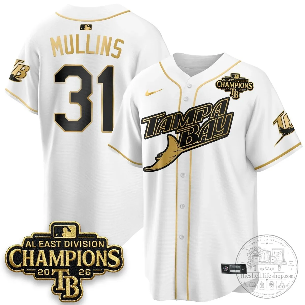 Yandy Diaz Baseball Jersey - 2026 AL East Division Champions, Tampa Bay Rays 55 Yandy Diaz Baseball Jersey - 2026 AL East Division Champions, Tampa Bay Rays
