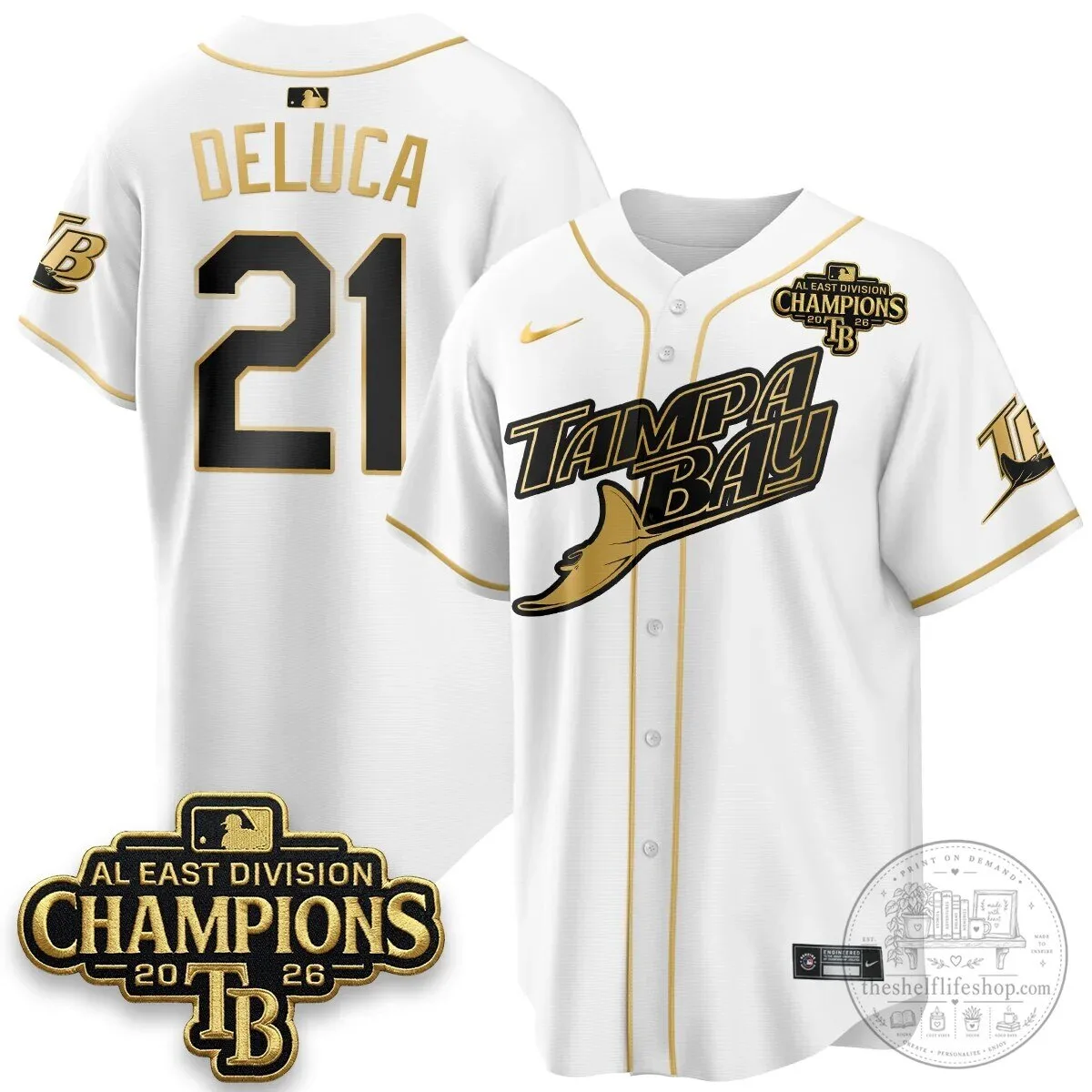Yandy Diaz Baseball Jersey - 2026 AL East Division Champions, Tampa Bay Rays 58 Yandy Diaz Baseball Jersey - 2026 AL East Division Champions, Tampa Bay Rays