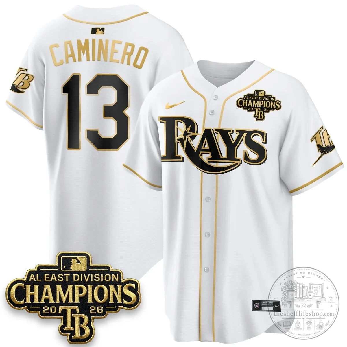 Yandy Diaz Baseball Jersey - 2026 AL East Division Champions, Tampa Bay Rays 61 Yandy Diaz Baseball Jersey - 2026 AL East Division Champions, Tampa Bay Rays