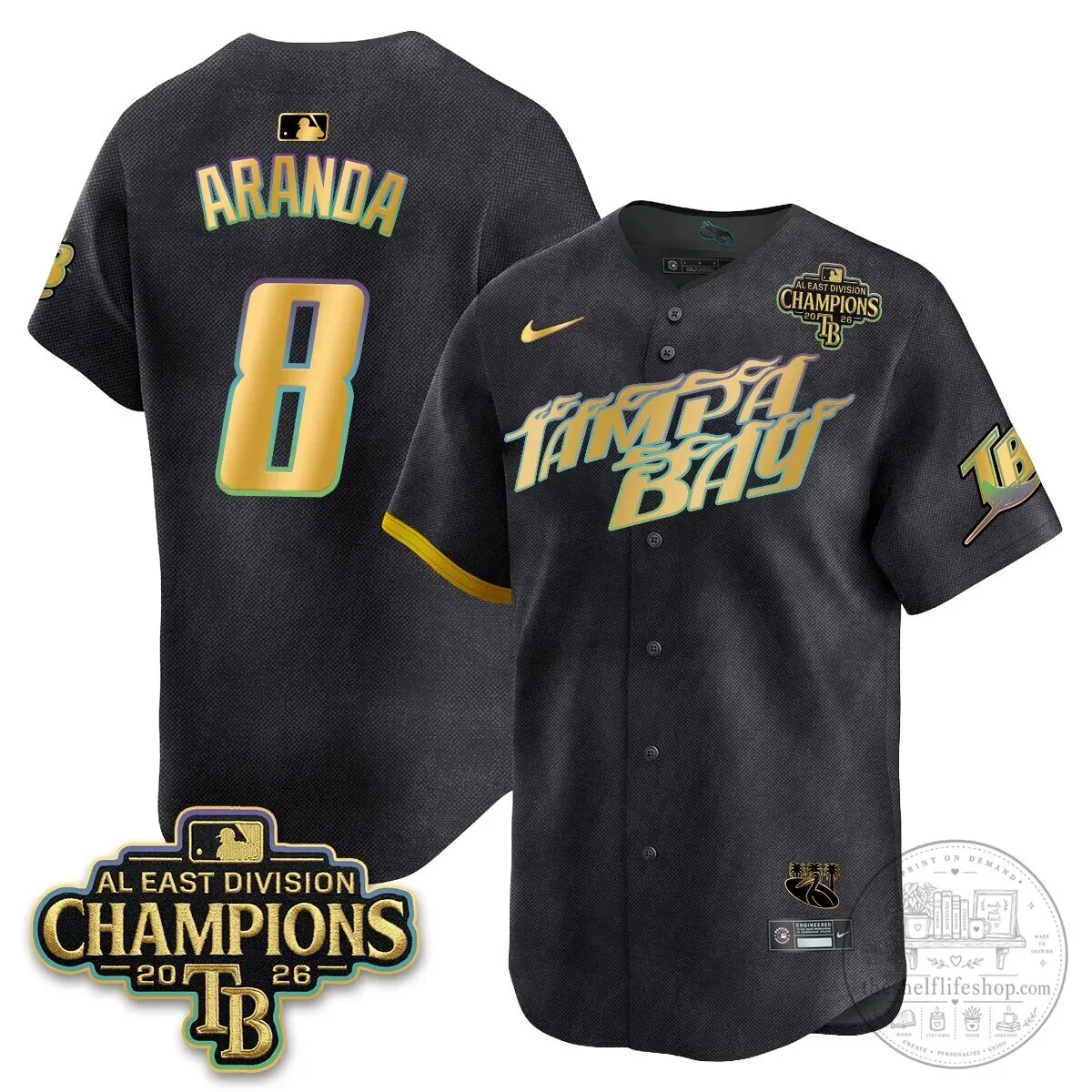 Yandy Diaz Baseball Jersey - 2026 AL East Division Champions, Tampa Bay Rays 73 Yandy Diaz Baseball Jersey - 2026 AL East Division Champions, Tampa Bay Rays