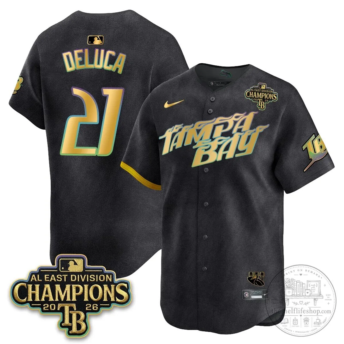 Yandy Diaz Baseball Jersey - 2026 AL East Division Champions, Tampa Bay Rays 74 Yandy Diaz Baseball Jersey - 2026 AL East Division Champions, Tampa Bay Rays
