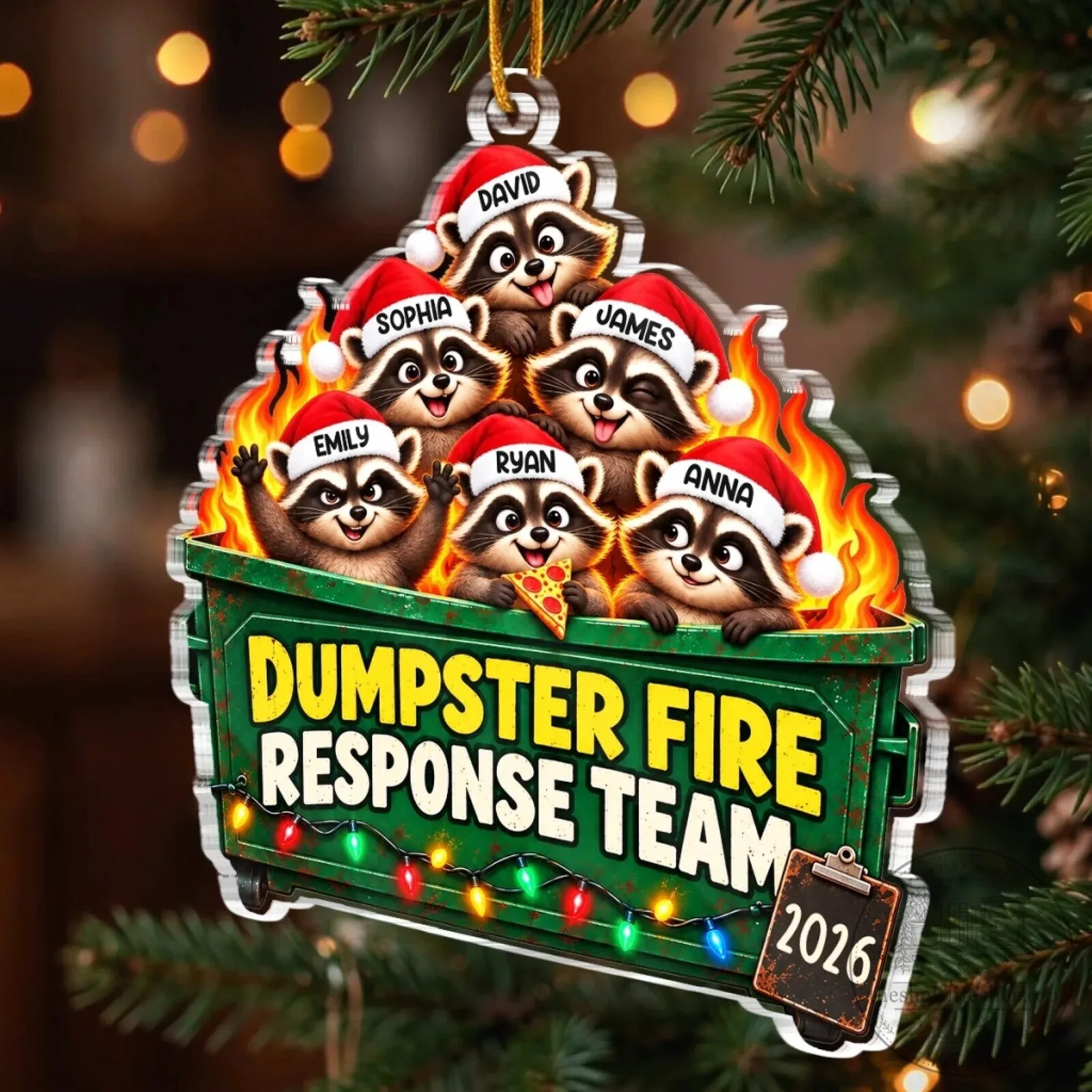 Personalized Dumpster Fire Response Team Raccoon Christmas Tree Ornament 11 Personalized Dumpster Fire Response Team Raccoon Christmas Tree Ornament