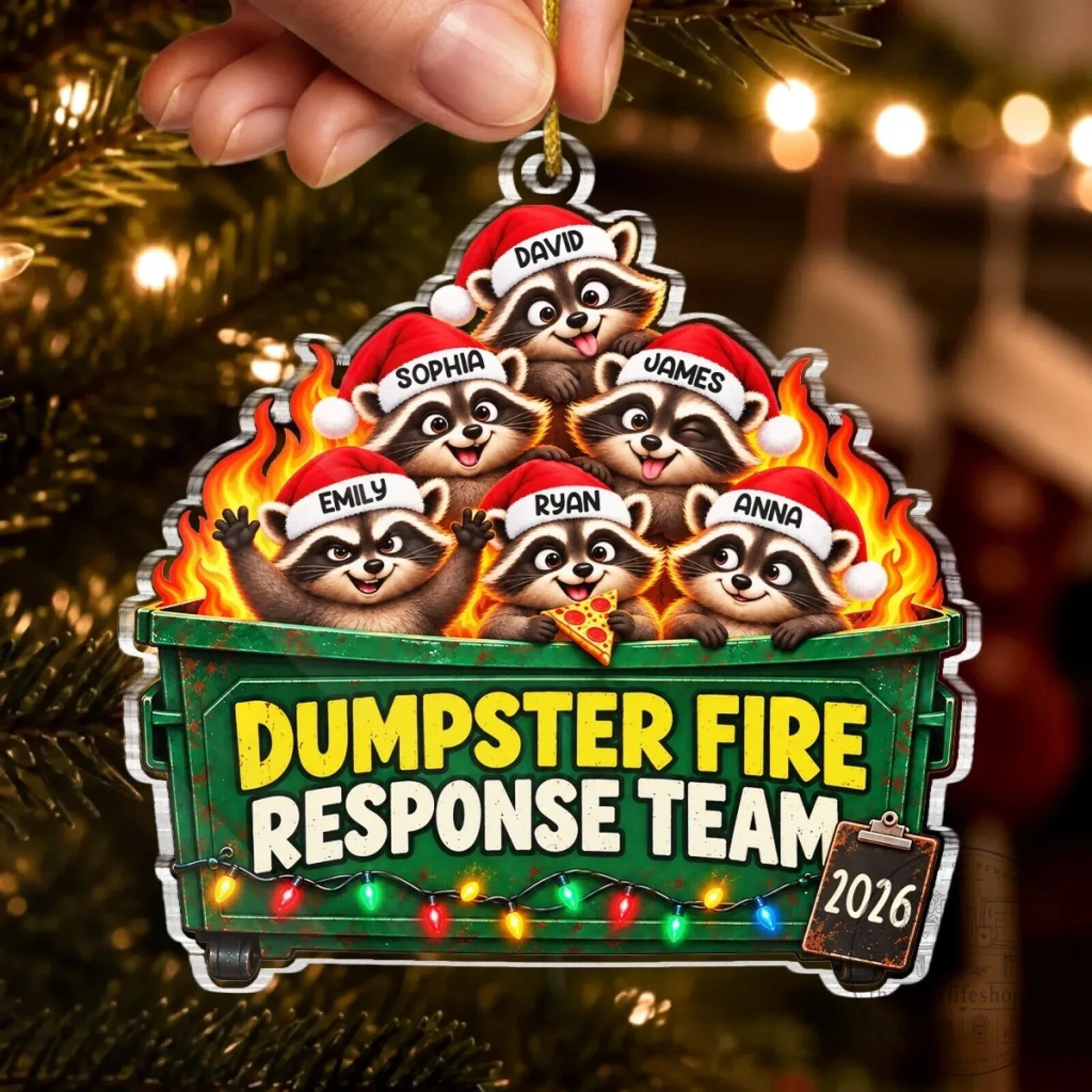 Personalized Dumpster Fire Response Team Raccoon Christmas Tree Ornament 12 Personalized Dumpster Fire Response Team Raccoon Christmas Tree Ornament