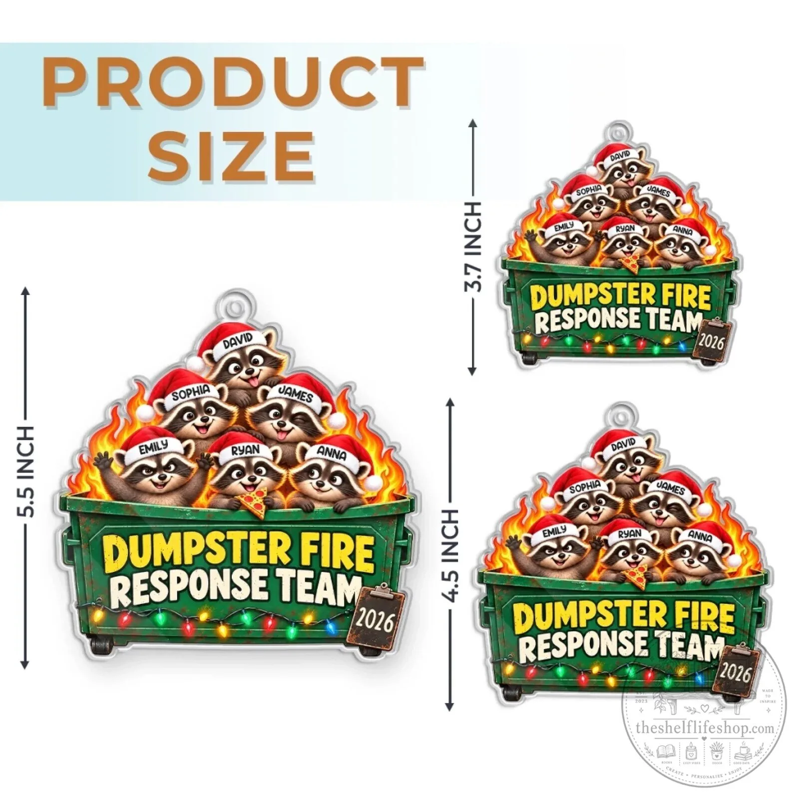 Personalized Dumpster Fire Response Team Raccoon Christmas Tree Ornament 14 Personalized Dumpster Fire Response Team Raccoon Christmas Tree Ornament