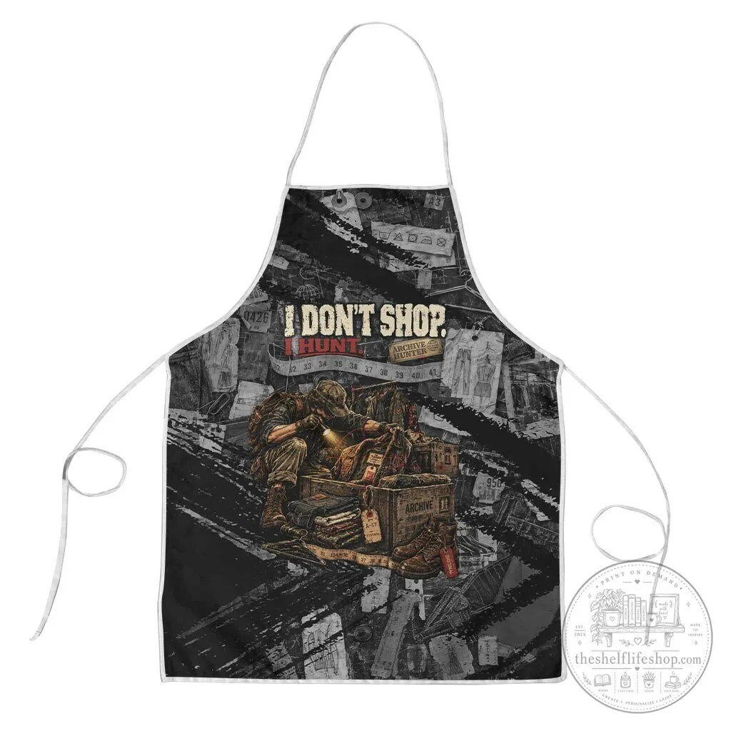 Archive Hunter I Don't Shop I Hunt Vintage Streetwear Grunge Collage Apron