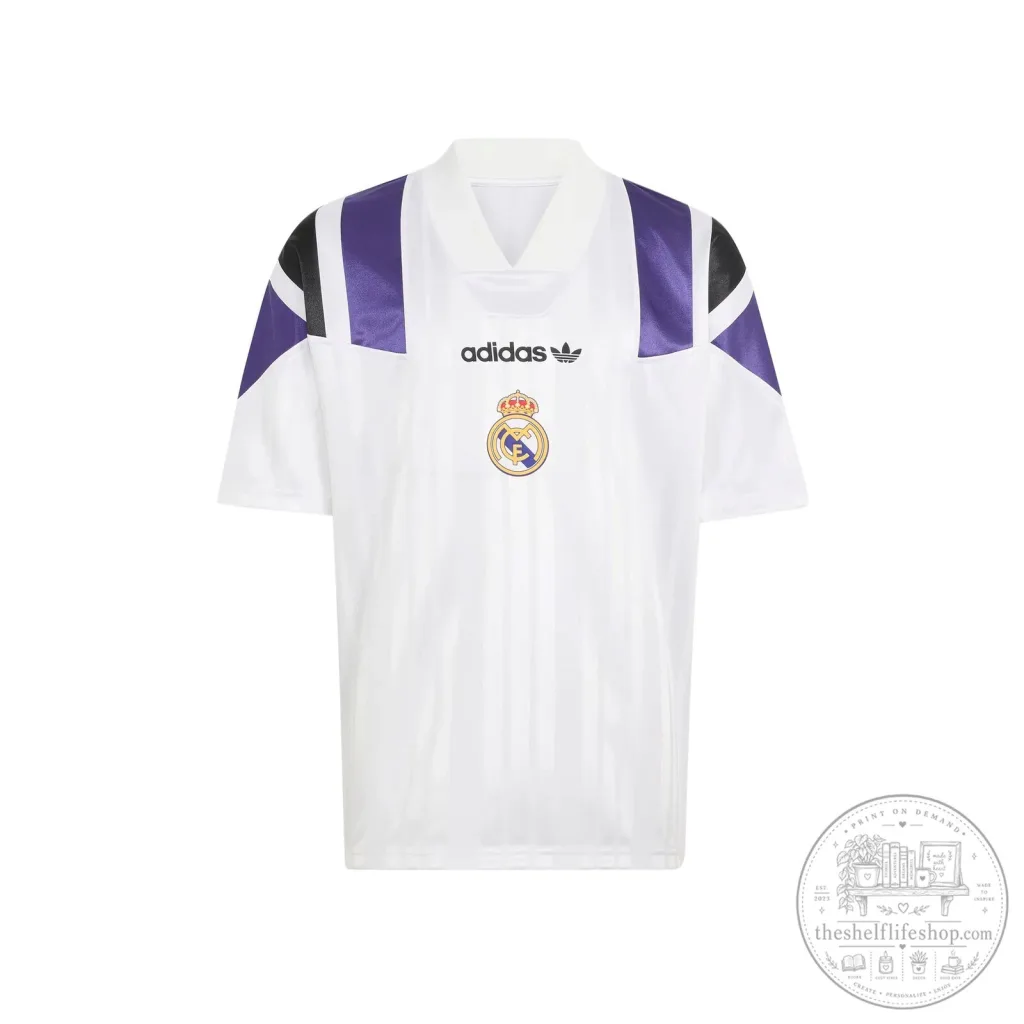 Real Madrid 1994-1996 Home Football Jersey White Purple Adidas