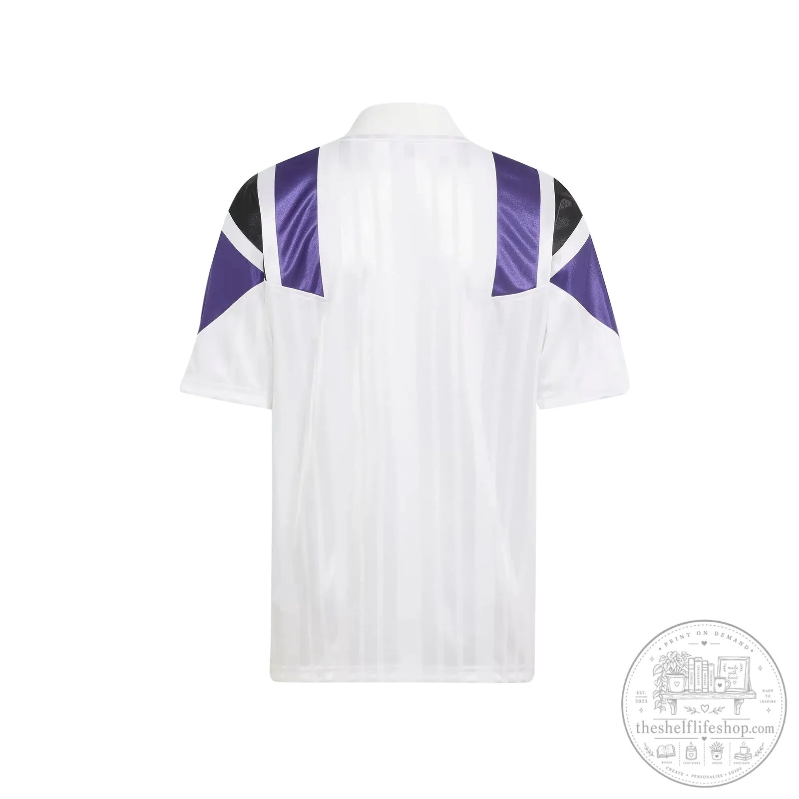 Real Madrid 1994-1996 Home Football Jersey White Purple Adidas 10 Real Madrid 1994-1996 Home Football Jersey White Purple Adidas