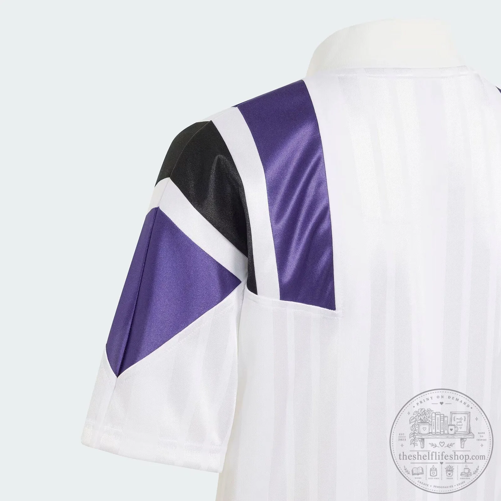 Real Madrid 1994-1996 Home Football Jersey White Purple Adidas 13 Real Madrid 1994-1996 Home Football Jersey White Purple Adidas
